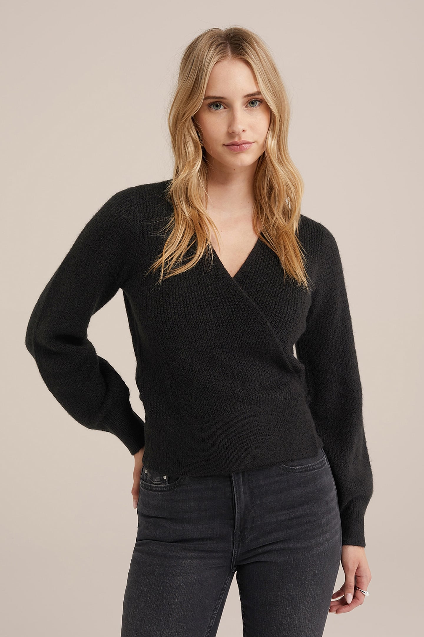 WRAP CARDIGAN BLACK 1