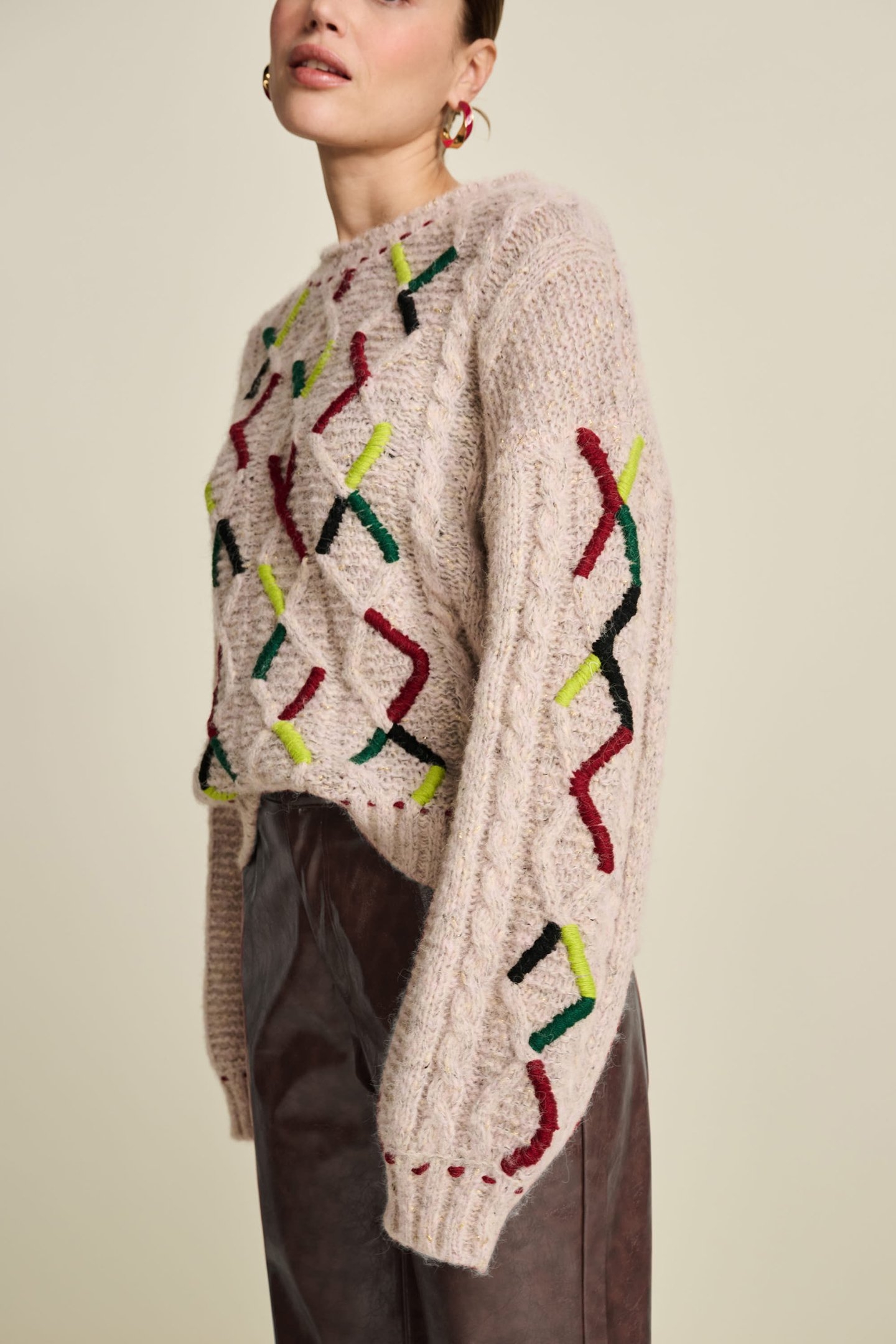 PULLOVER - CABLE PINK 4