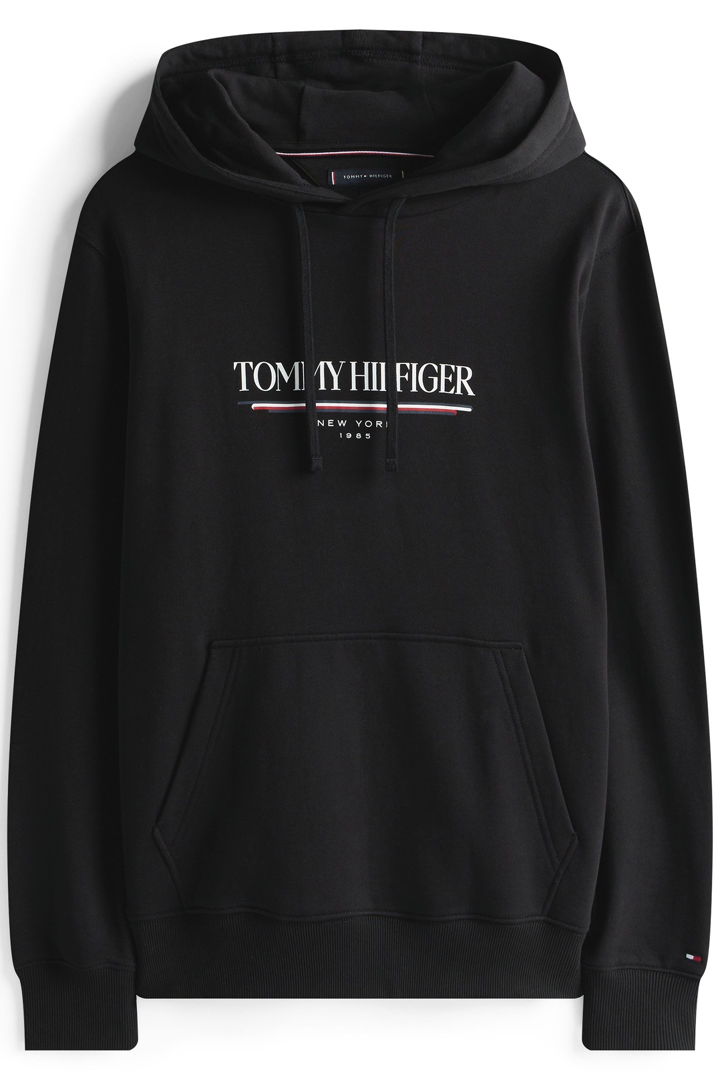 SLIM FIT LONG SLEEVE HOODIE, BLACK 4