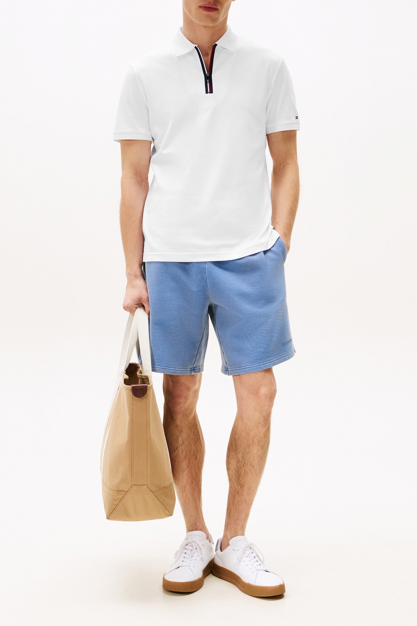 INTERLOCK ZIP REG POLO WHITE 2