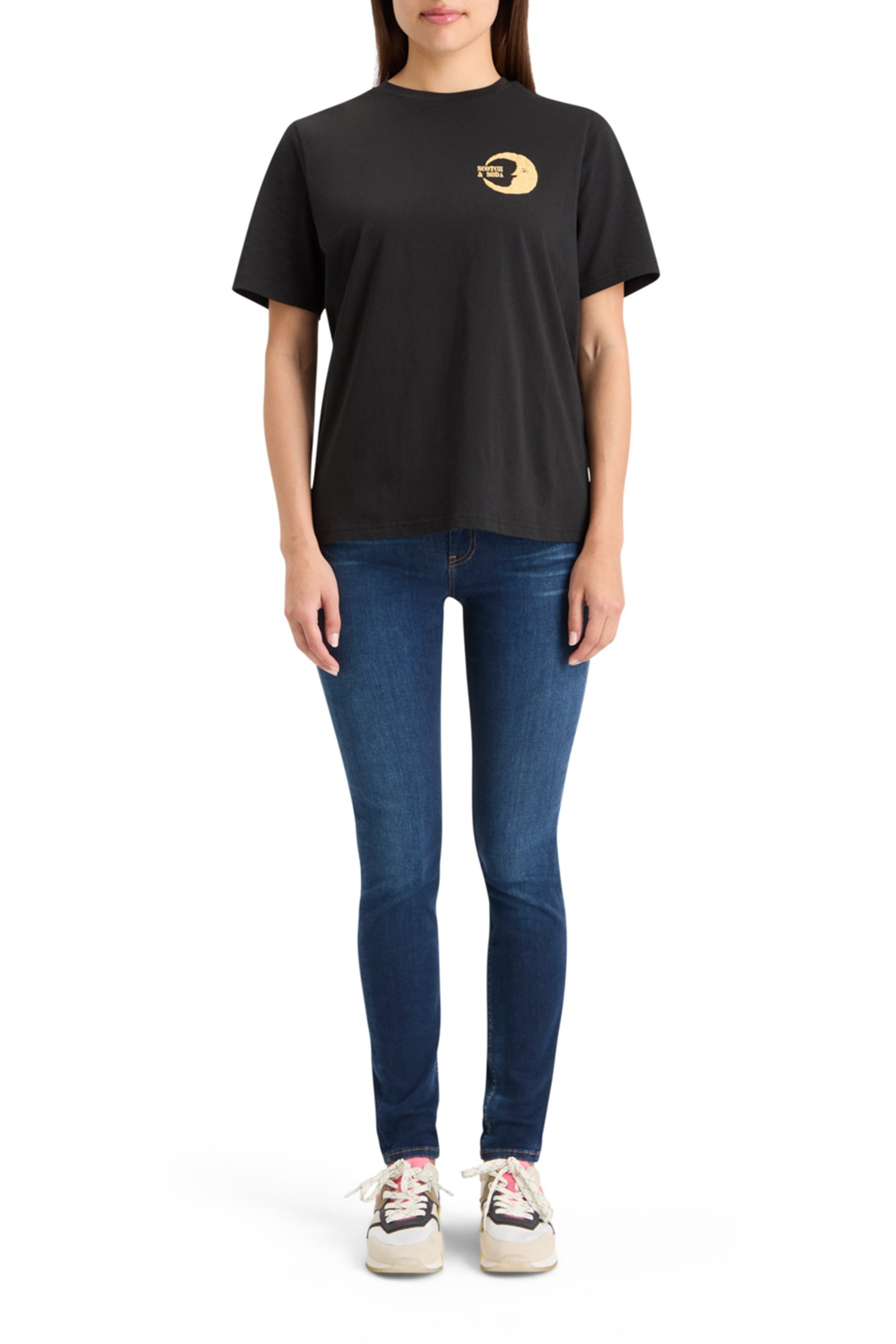 FRONT BACK FESTIVE ARTWORK RELAXED FIT T-SHIRT EVENING BLACK 3