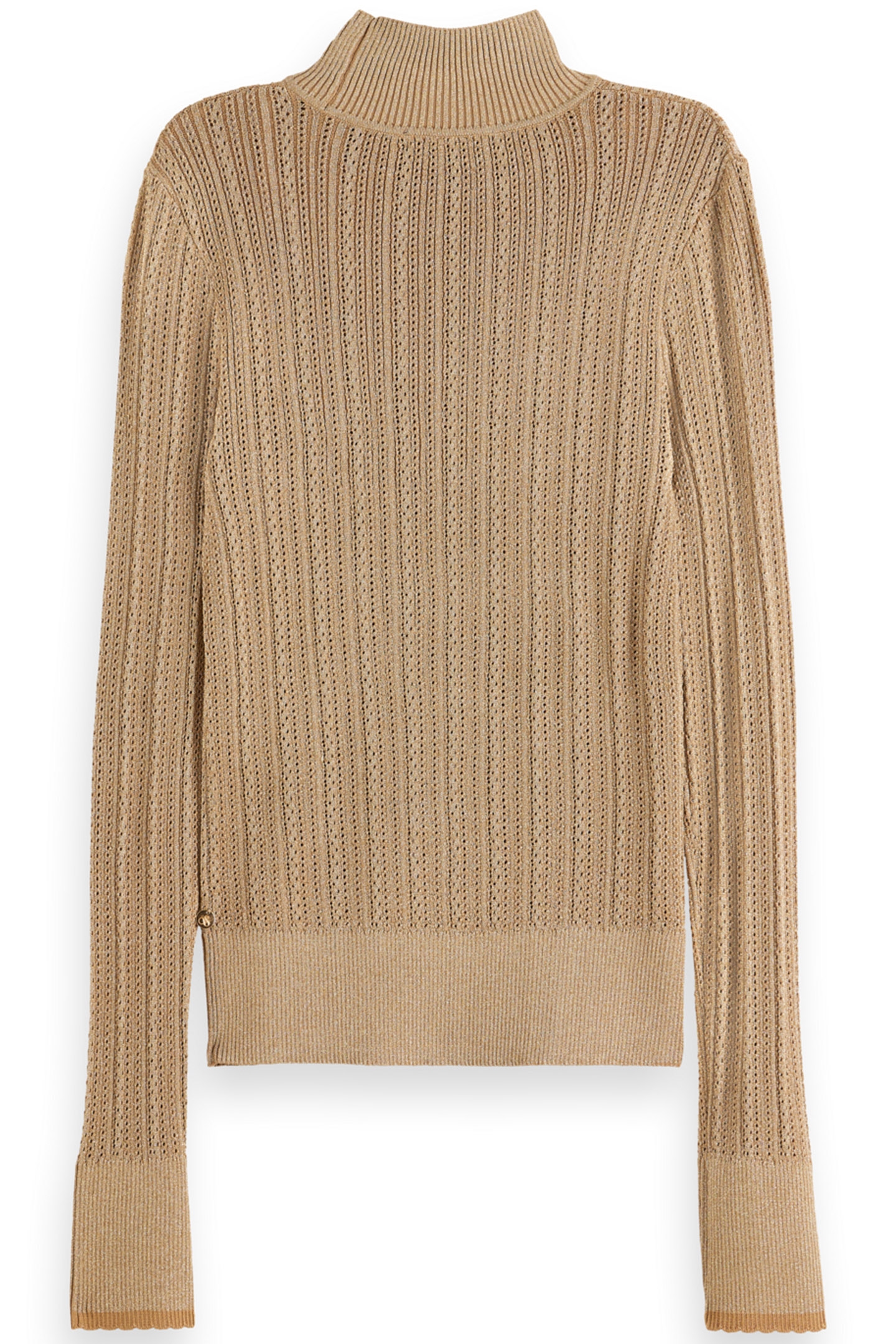 METALLIC POINTELLE FITTED PULLOVER GOLD 5