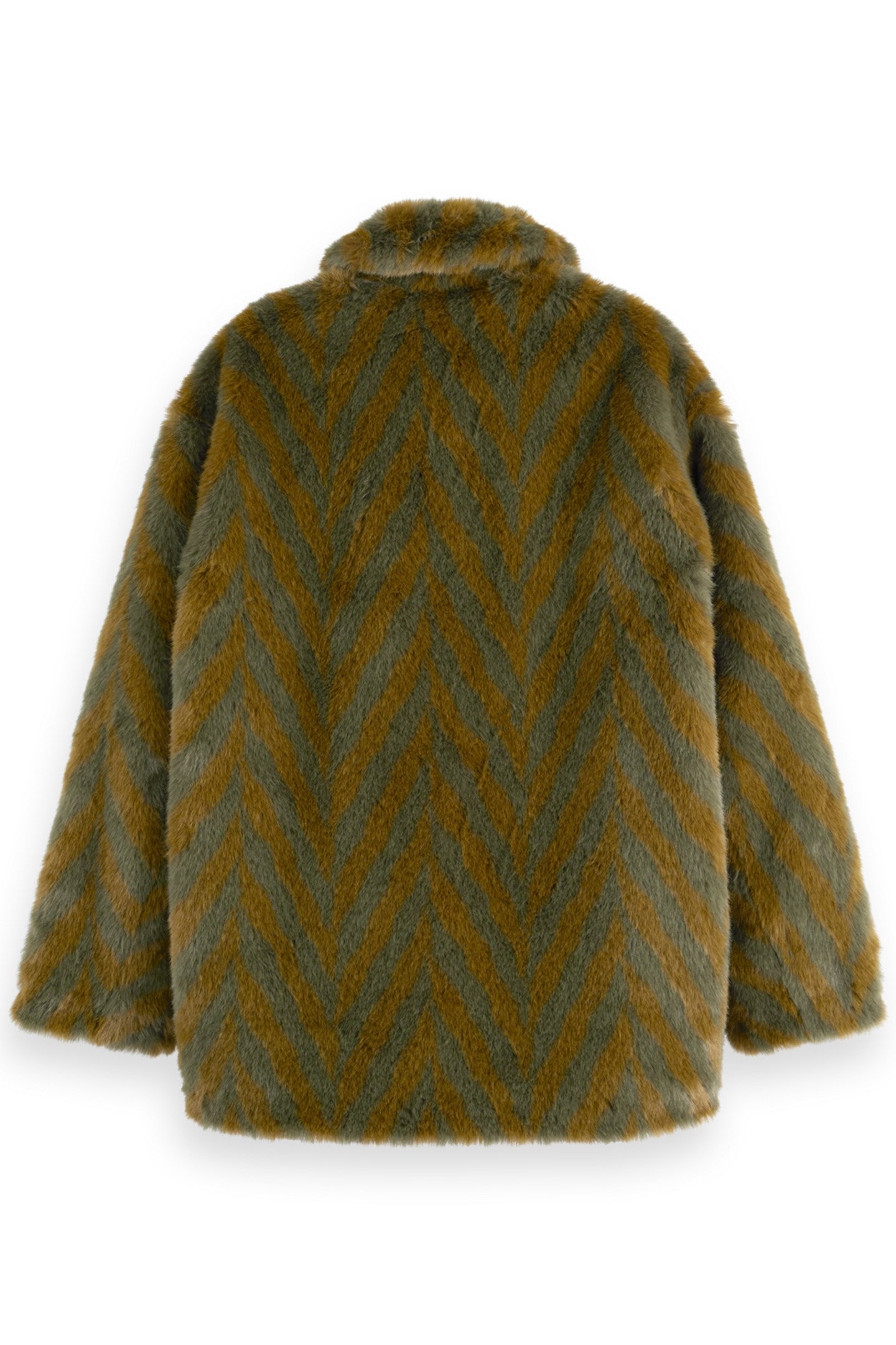 A-LINE FAUX FUR COAT OLIVE 5