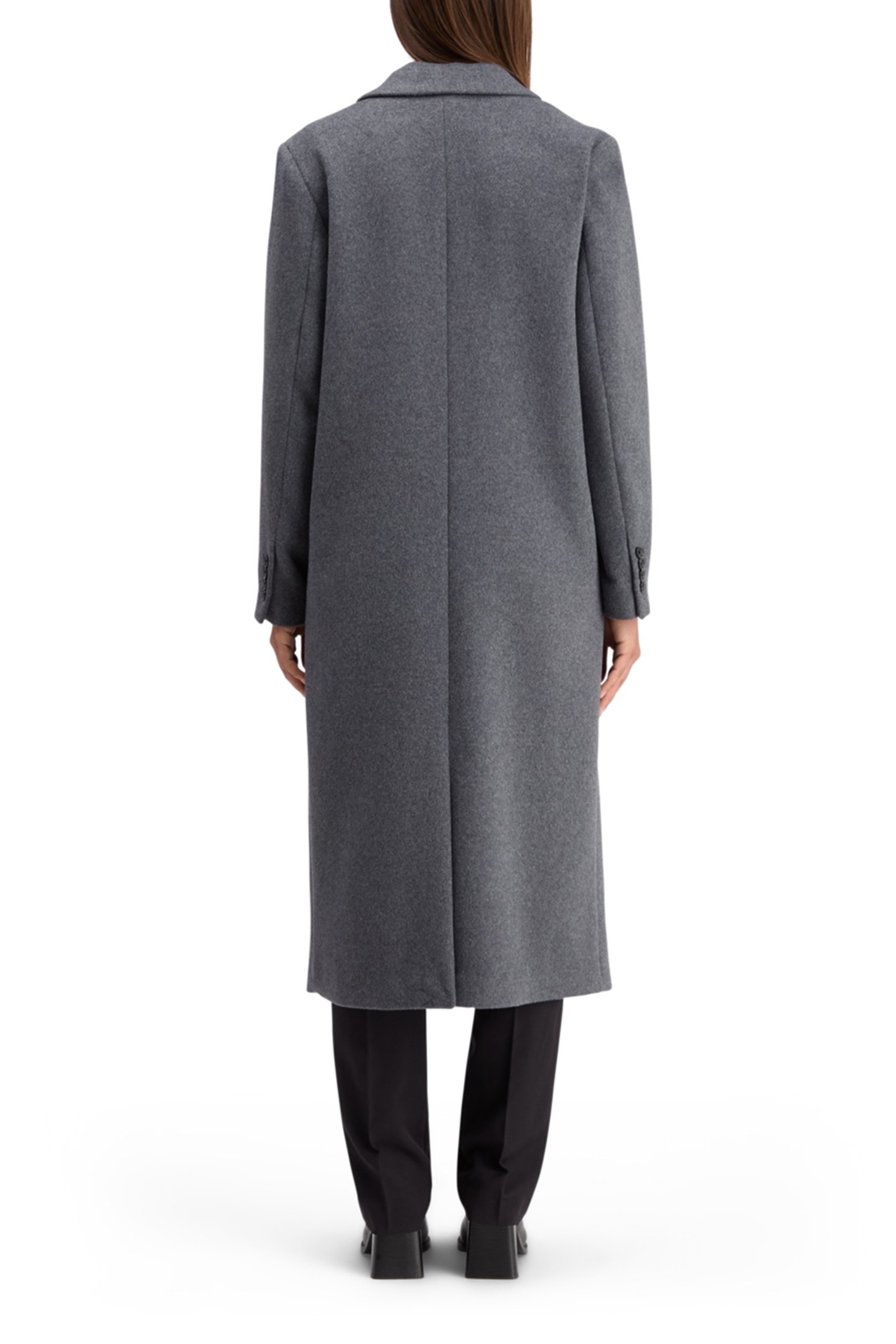 DOUBLE BREASTED TAILORED WOOL BLEND COAT CHARCOAL MELANGE 2