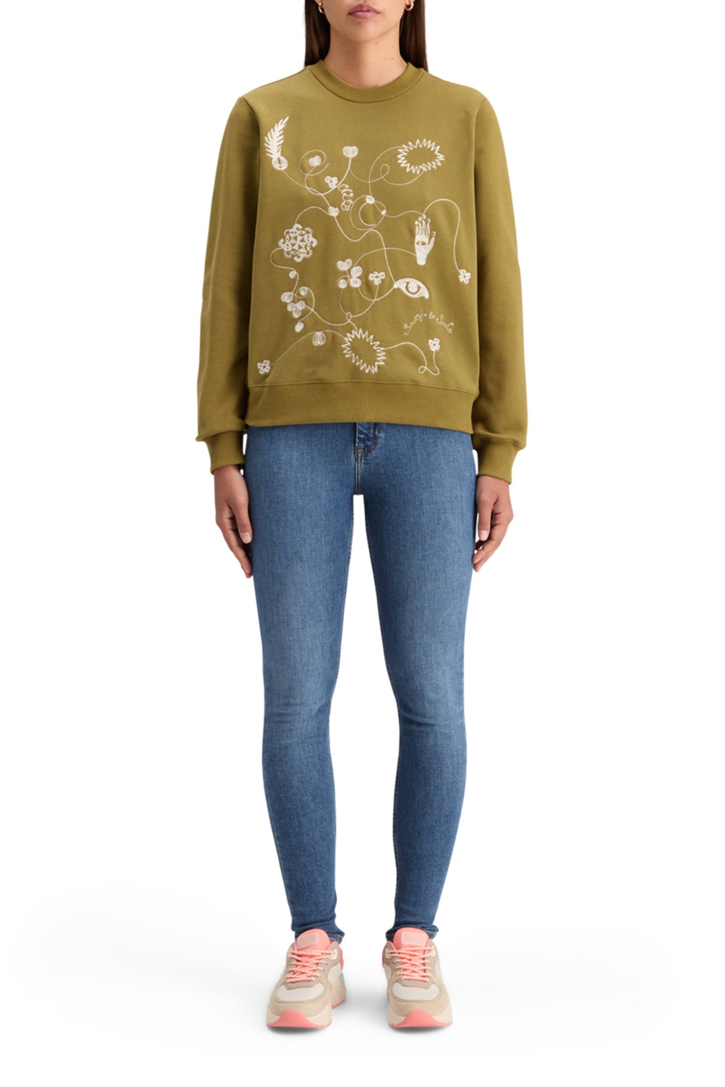 EMBROIDERED REGULAR FIT SWEATSHIRT OLIVE 3