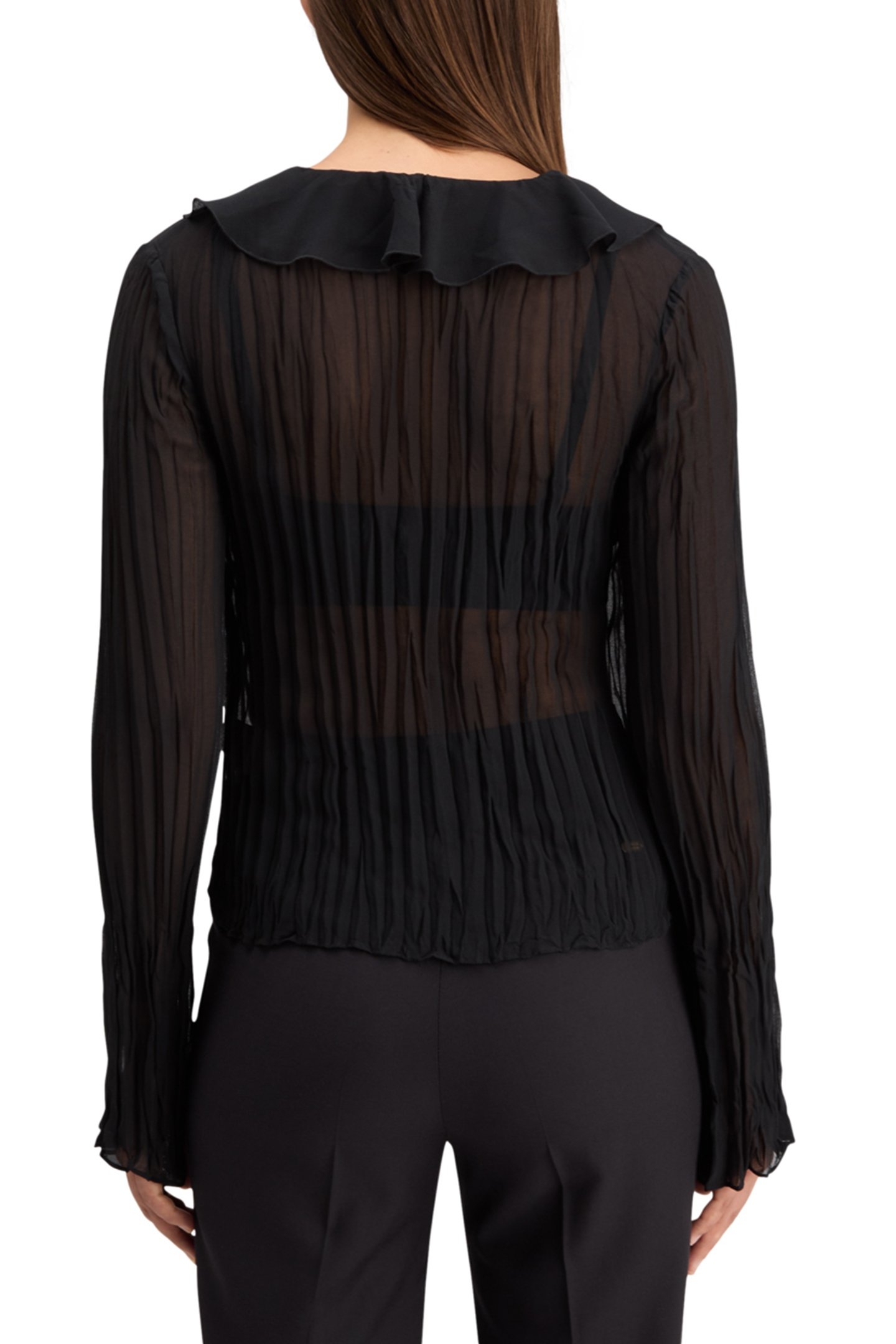 RUFFLED TOP EVENING BLACK 2