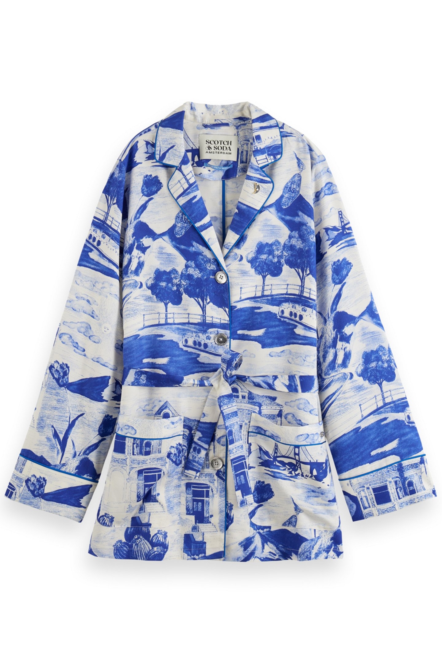 PRINTED PYJAMA BLAZER JOURNEY OF THE FREE MIND BLUE 1