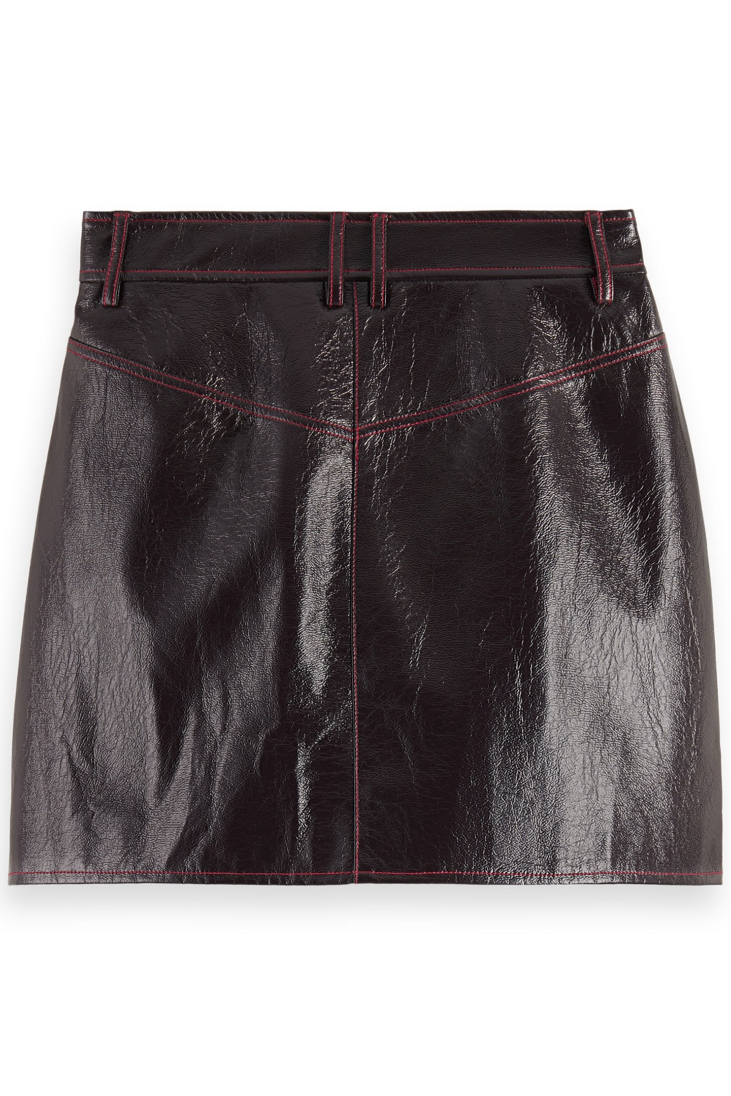 FAUX LEATHER MINI SKIRT WINE 5