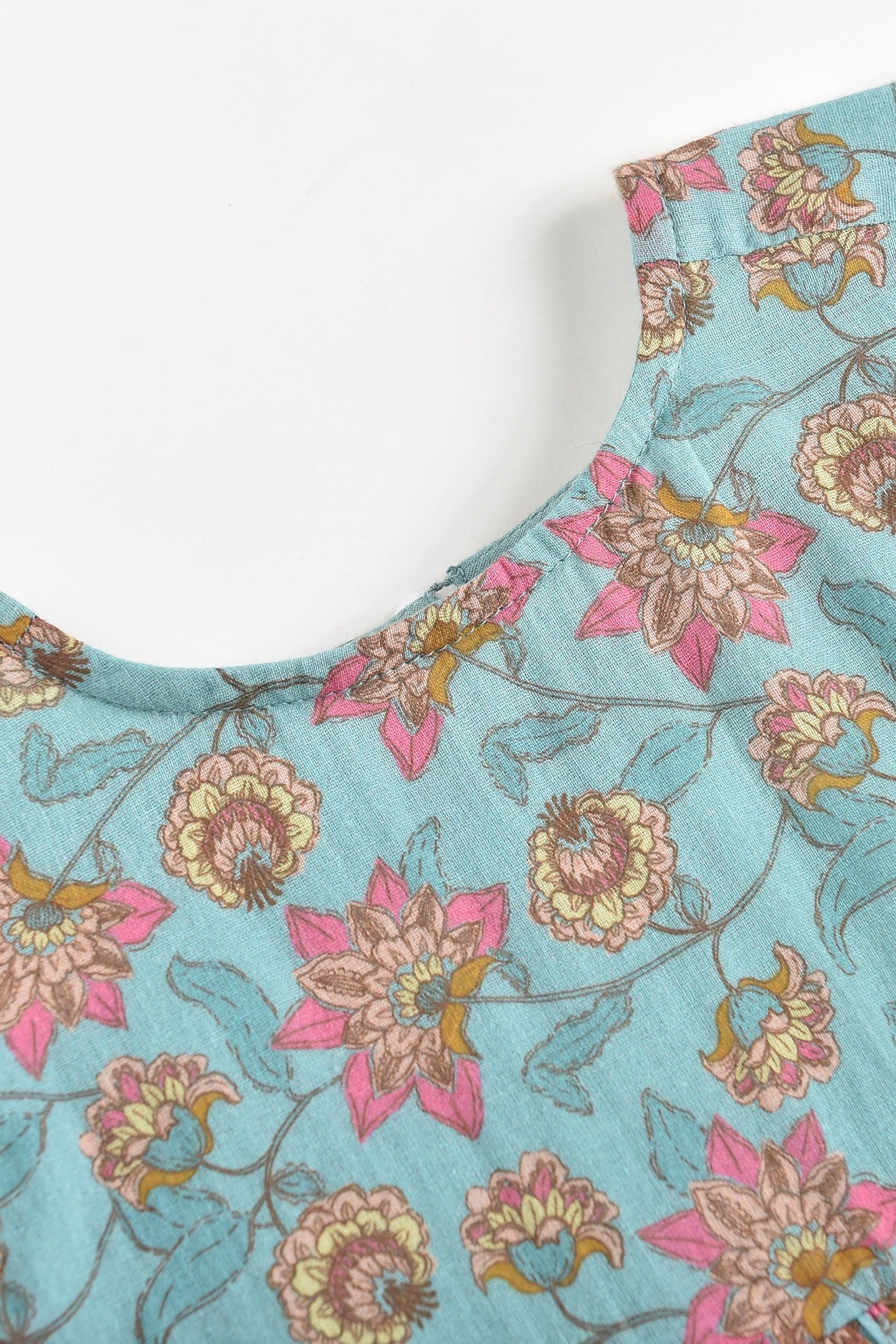 DRESS BISIALI TURQUOISE FLOWERS 5