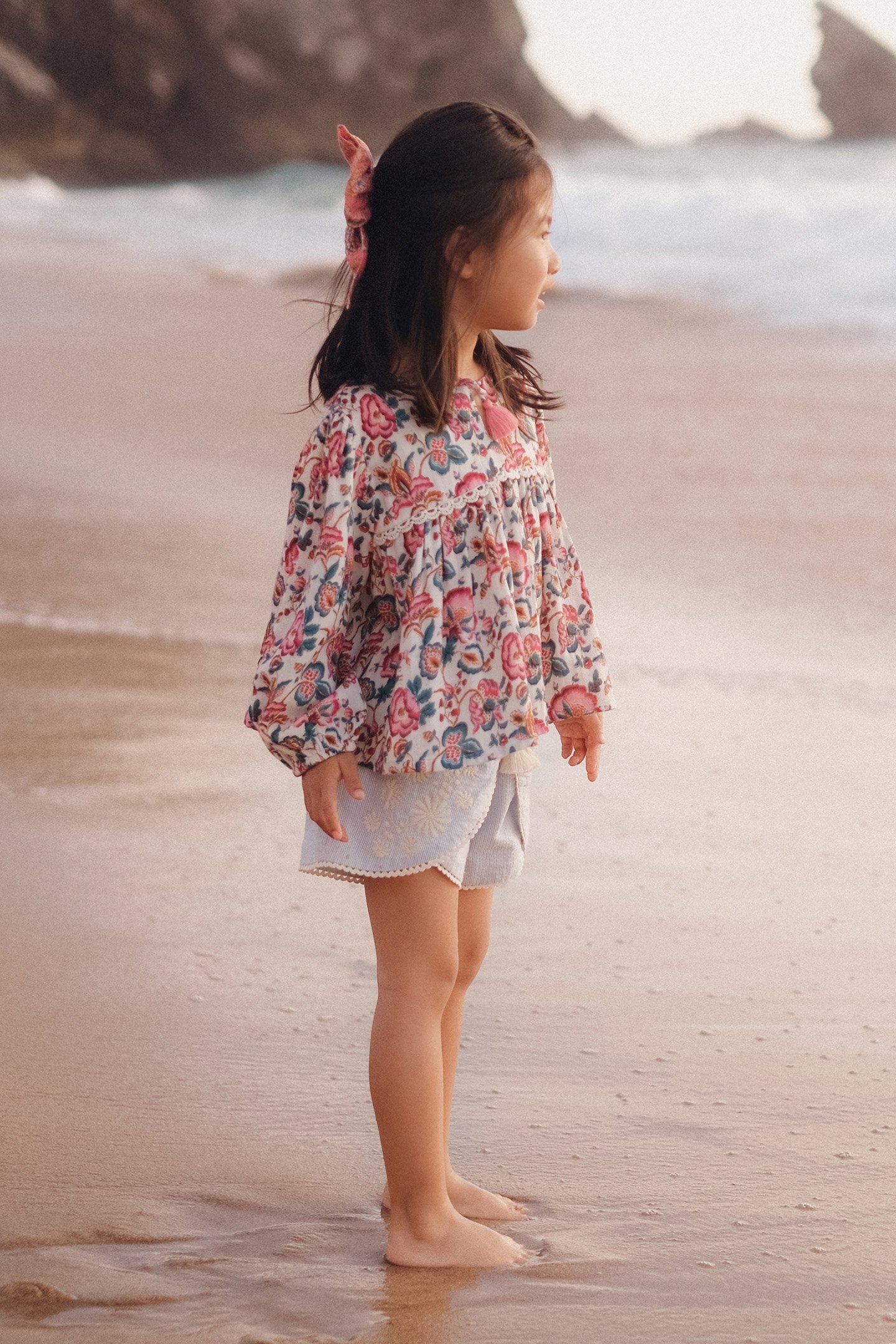 BLOUSE VALLY CREAM INDIAN FLOWERS 1