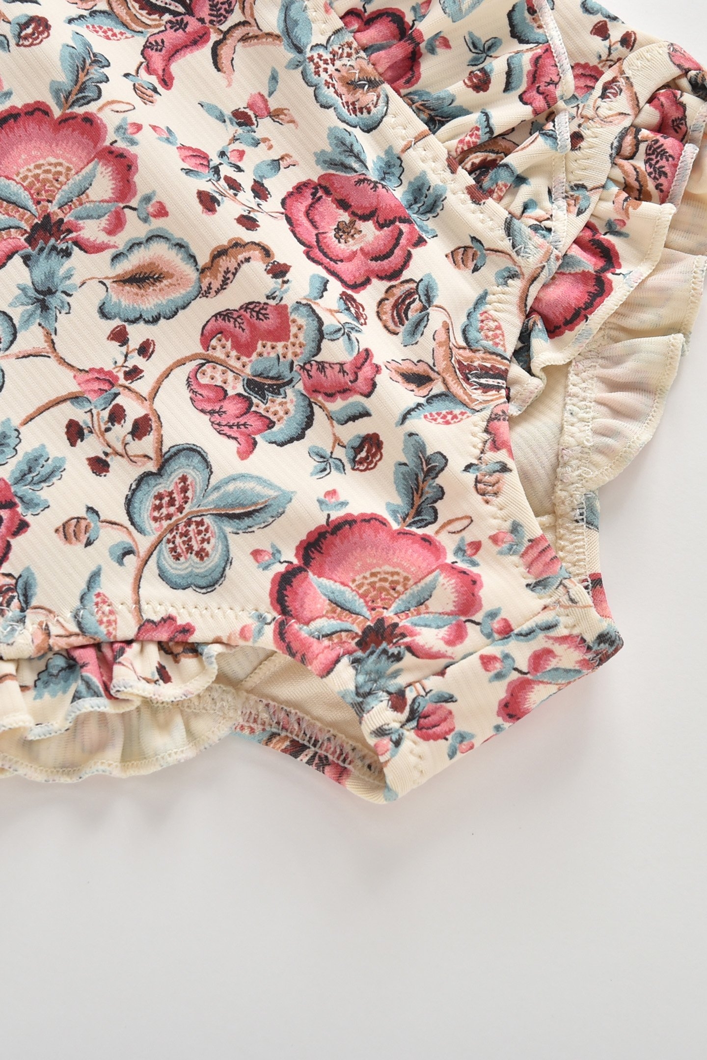 BATHING SUIT AURELIE CREAM INDIAN FLOWERS 5