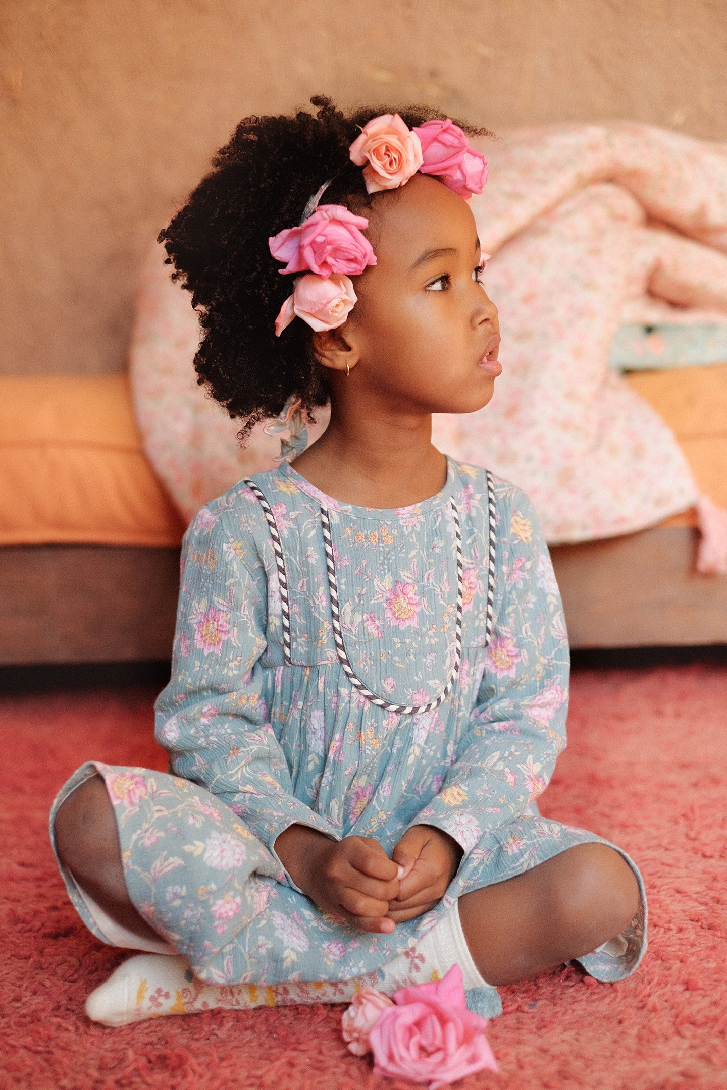 DRESS ROULOTTA BLUE ROSA DAMASCENA 1