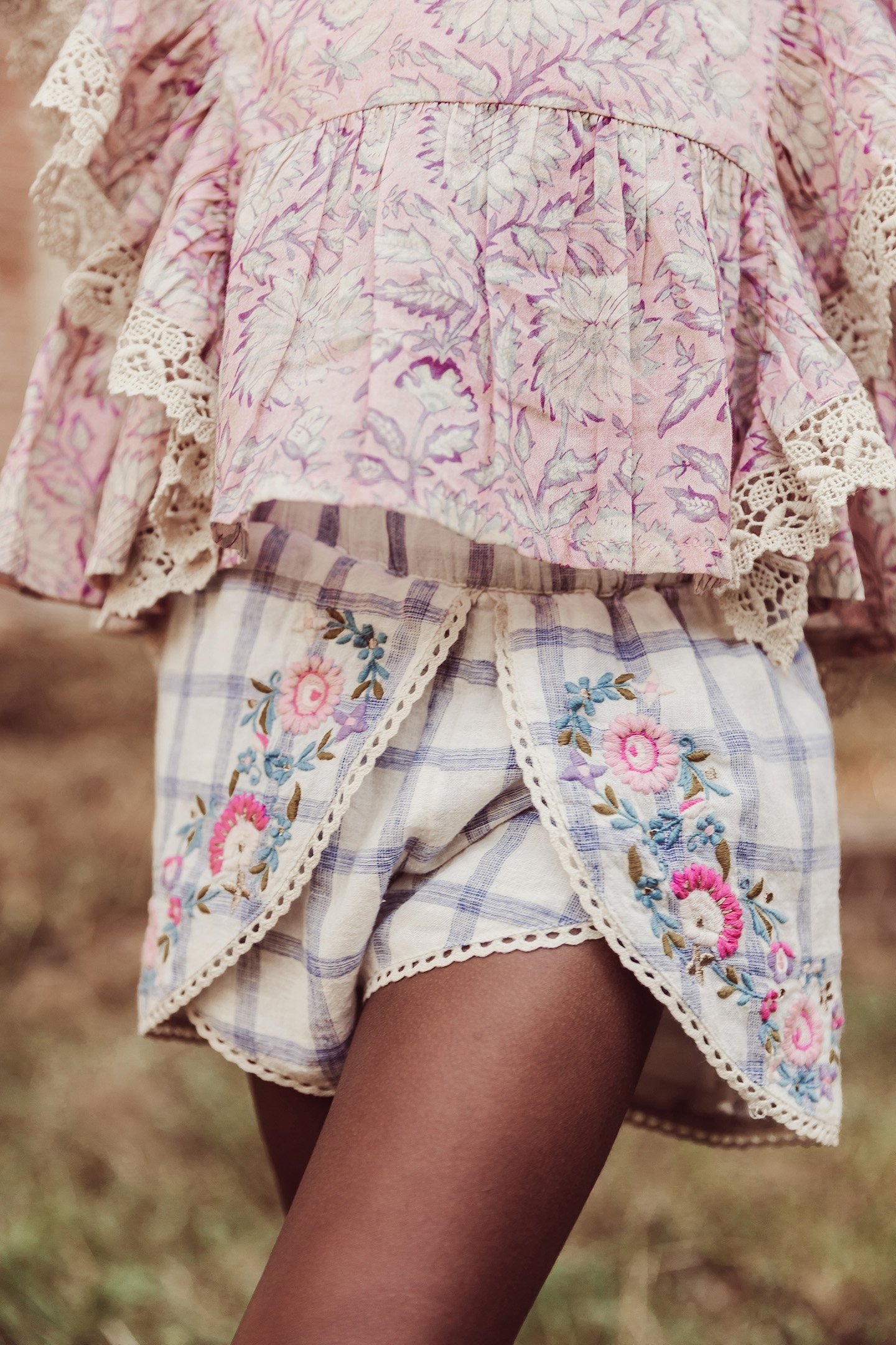 SHORTS ASYA BLUE RIVER CHECKS 4