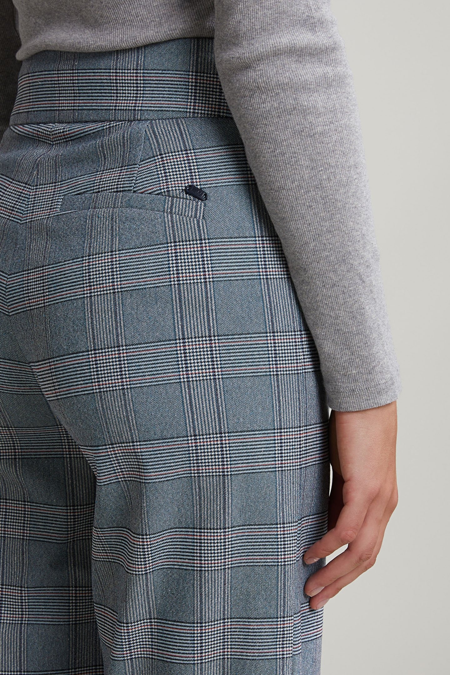 GREY/PINK CLASSIC CHECKED PANTS 4