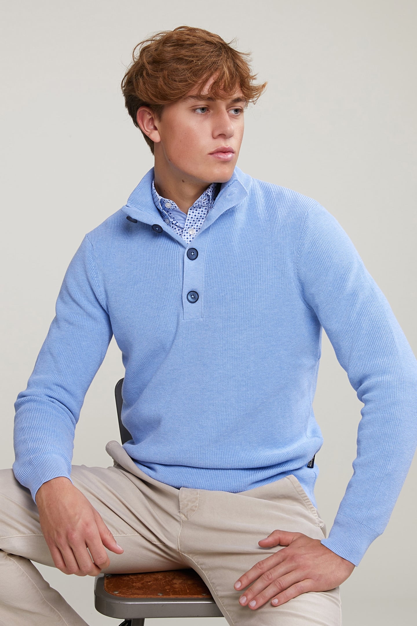 SLIM FIT COTTON MOCK-NECK SWEATER 1