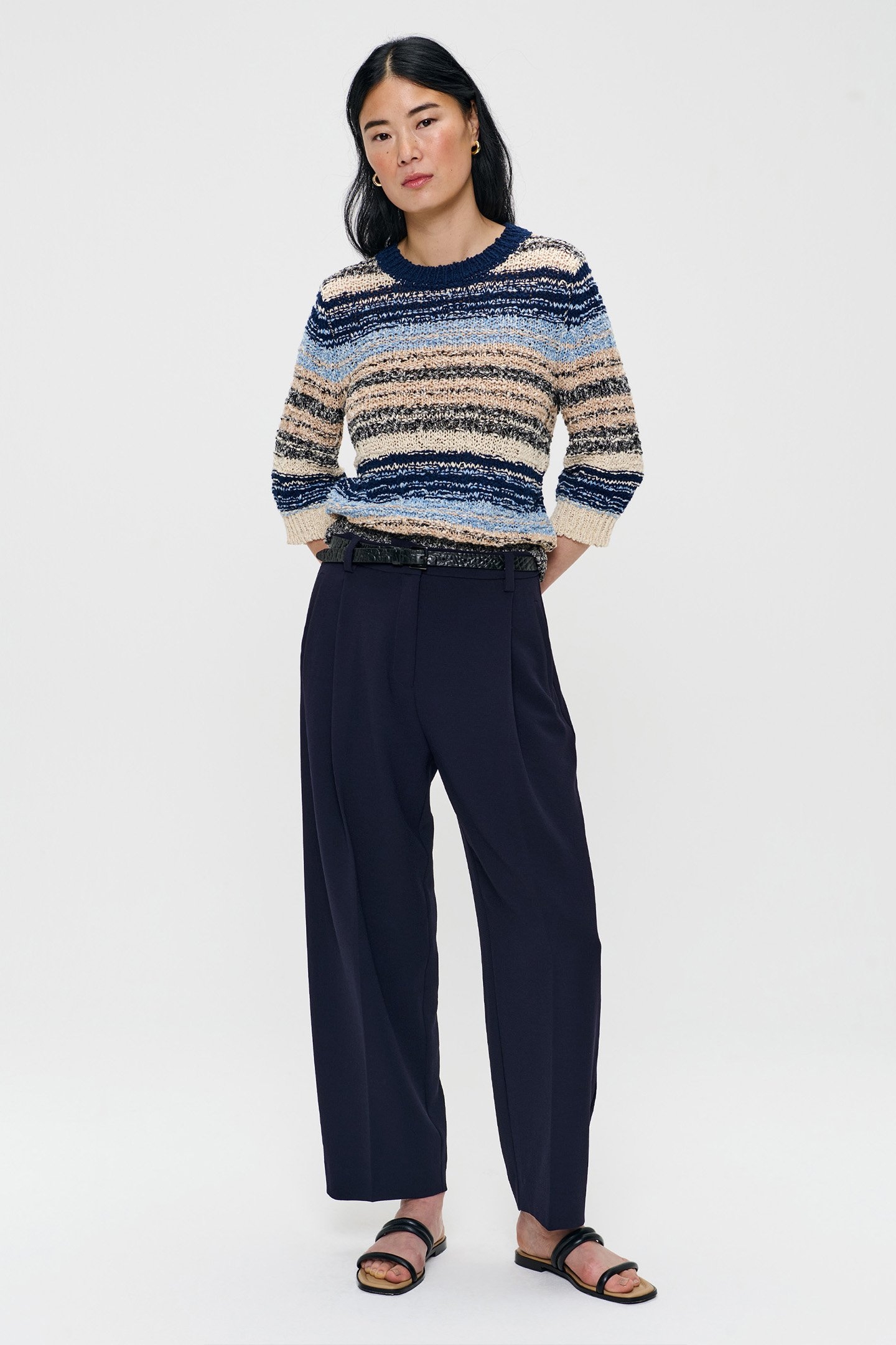 SHORT SLEEVE KNITTED TOP MIDNIGHT BLUE 4