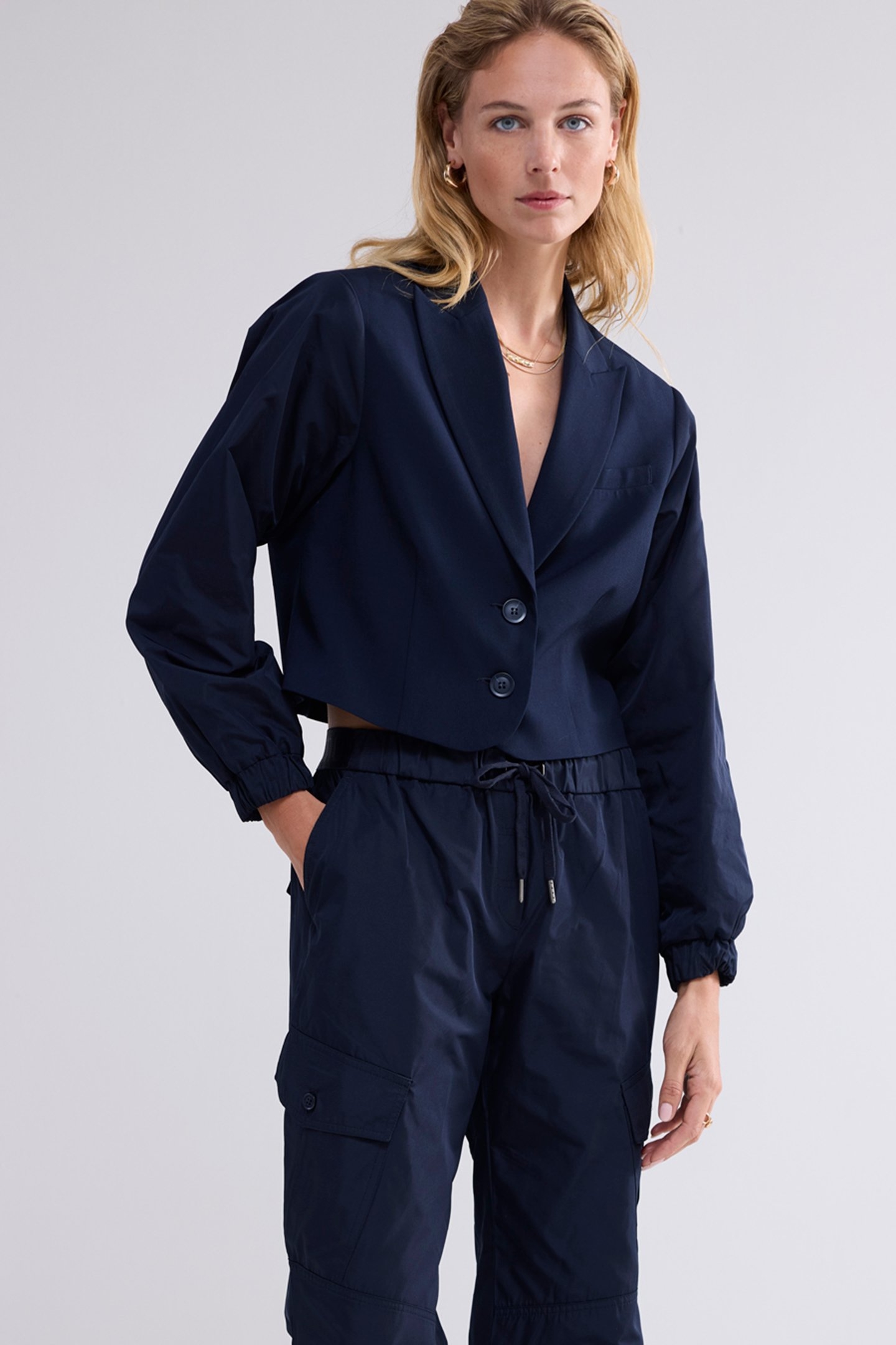BLAZER SHORT VISCOSE BLEND STRETCH MIDNIGHT BLUE 1