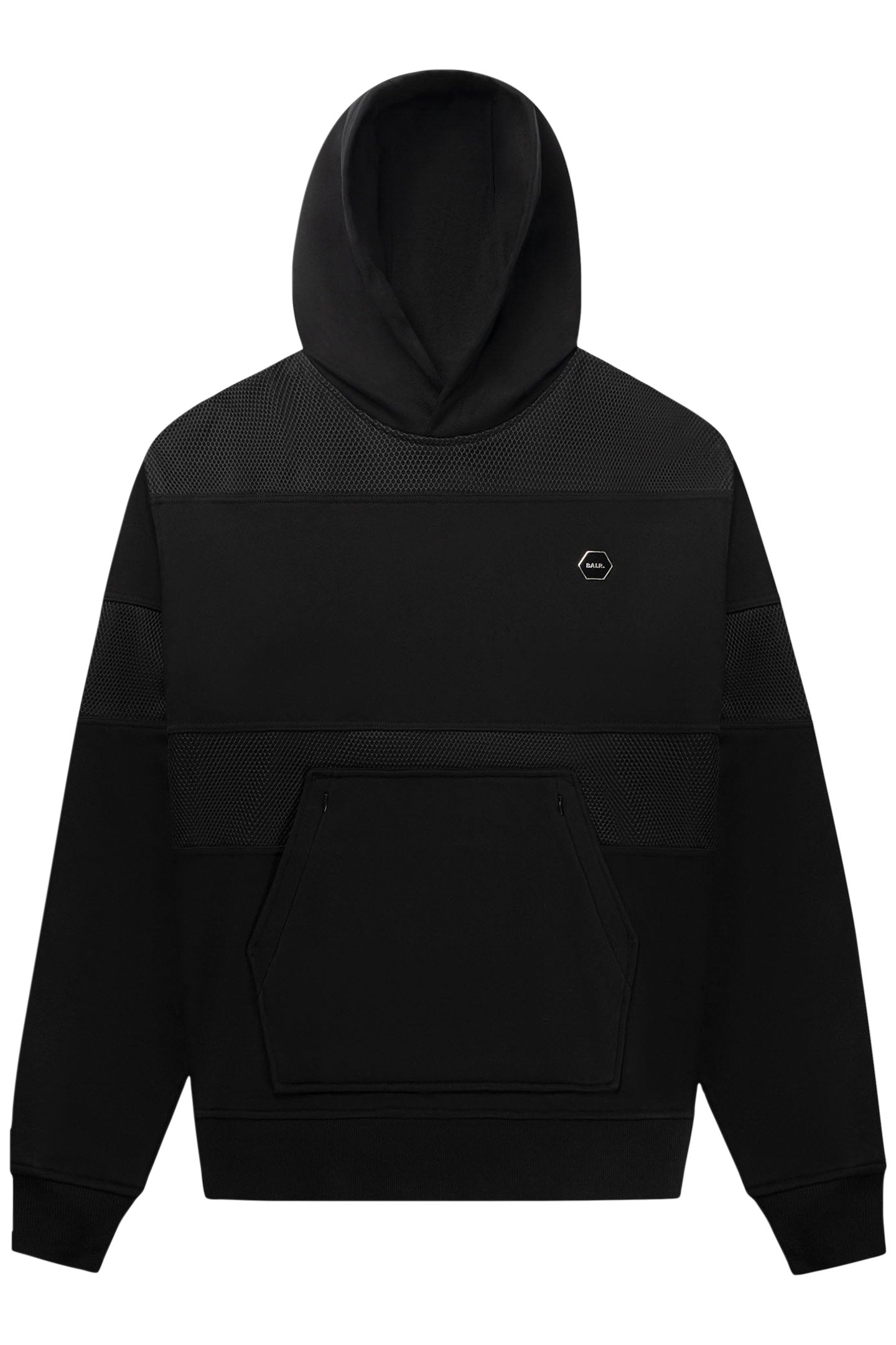 HEXLINE BOX FIT HOODIE JET BLACK 3