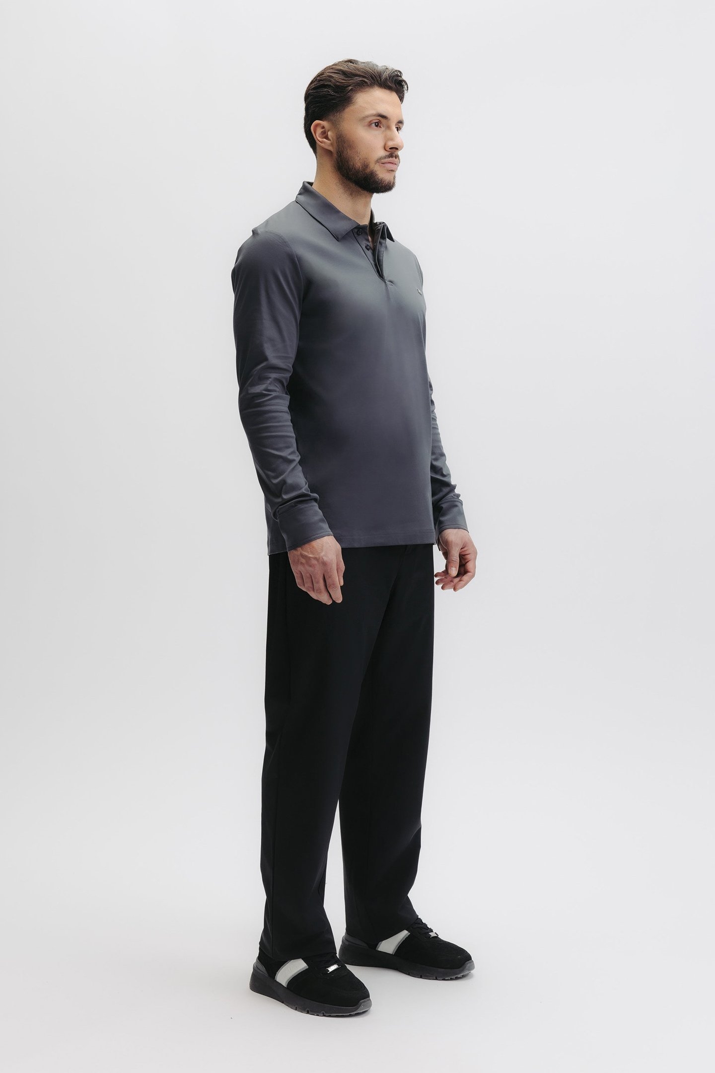 QXI SLIM L/S POLO EBONY BLUE 5