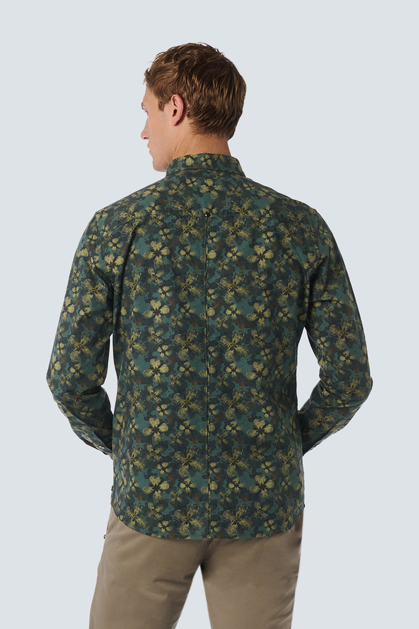 SHIRT STRETCH ALLOVER PRINTED DARK GREEN 2