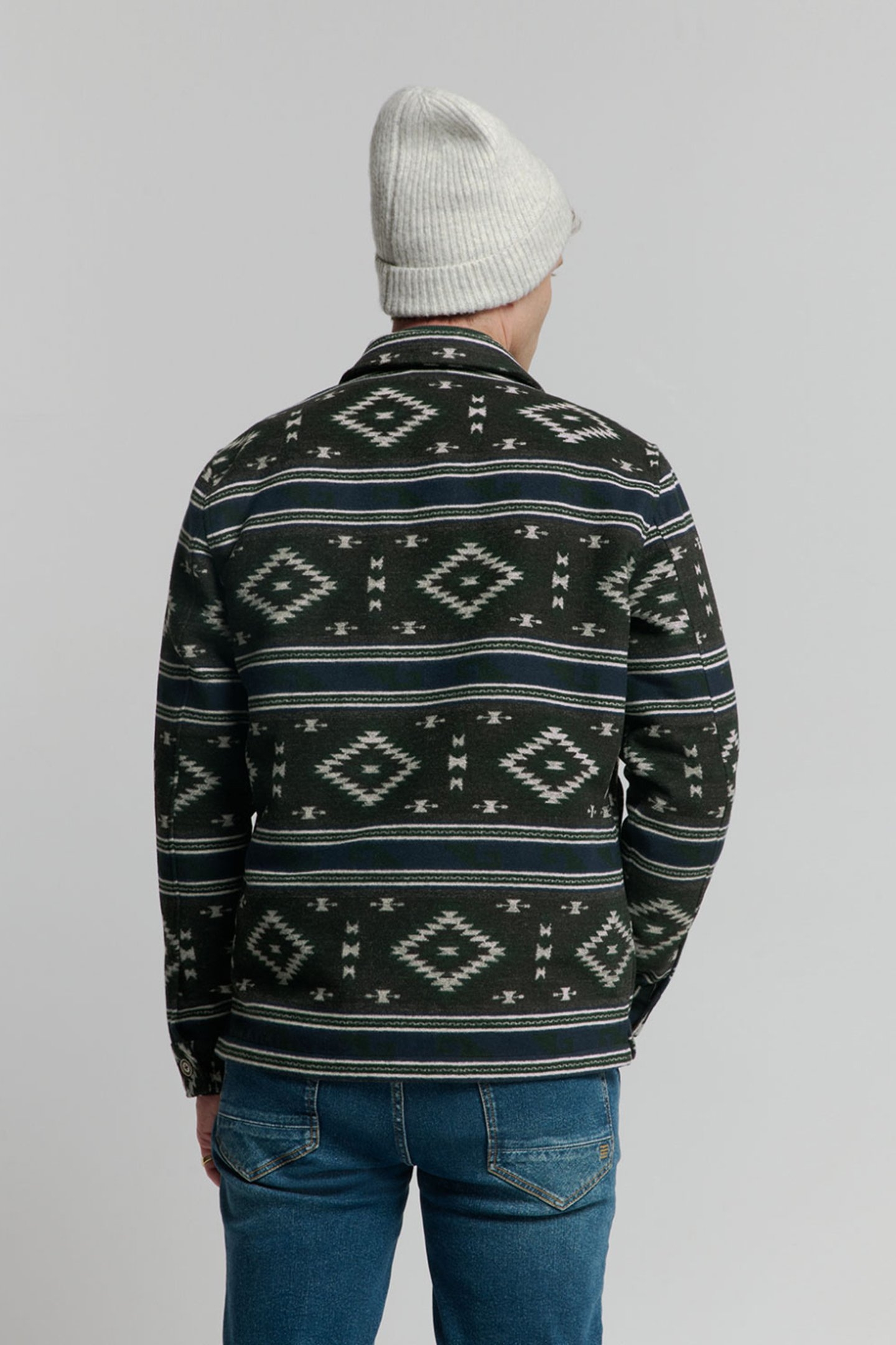 OVERSHIRT BUTTON CLOSURE PATTERN BLACK 2