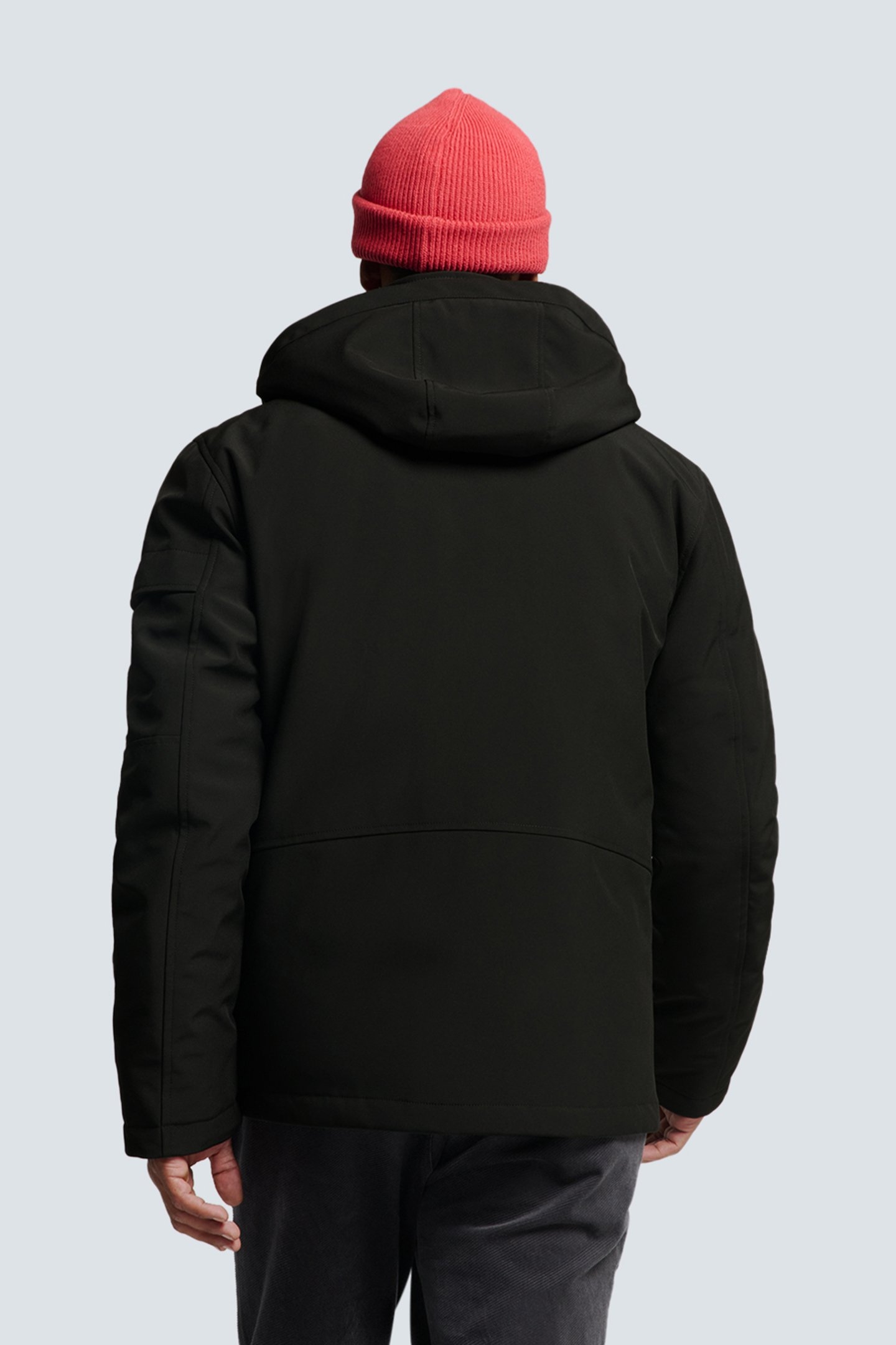 JACKET SHORT FIT HOODED SOFTSHELL STRETCH BLACK 2