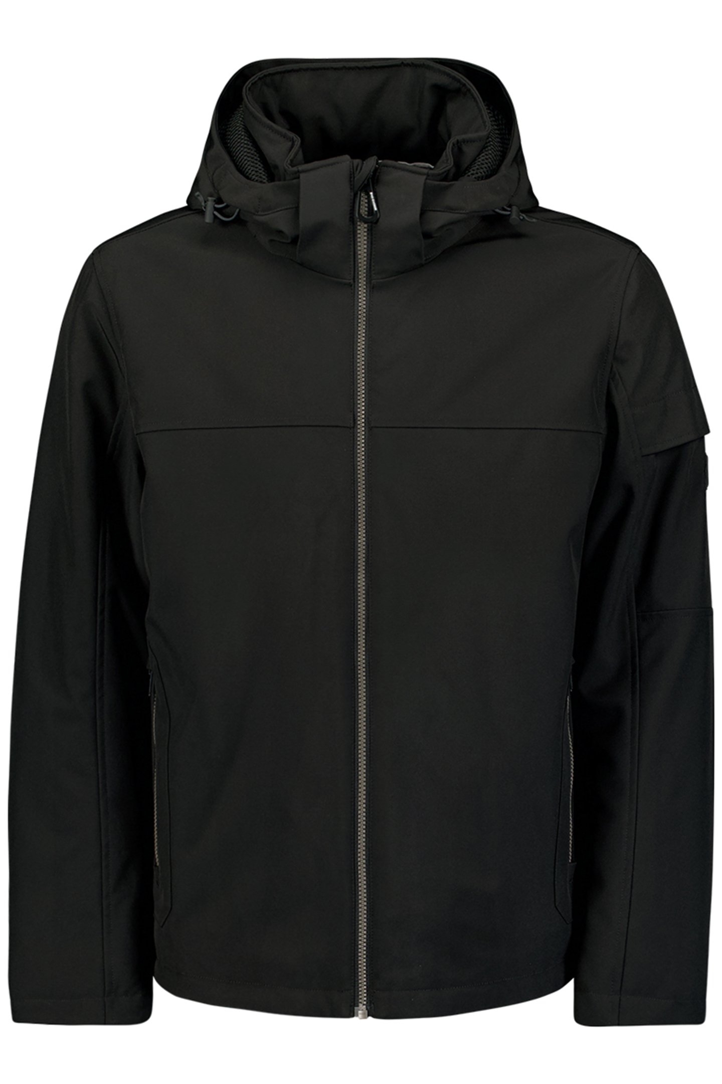 JACKET SHORT FIT HOODED SOFTSHELL STRETCH BLACK 4