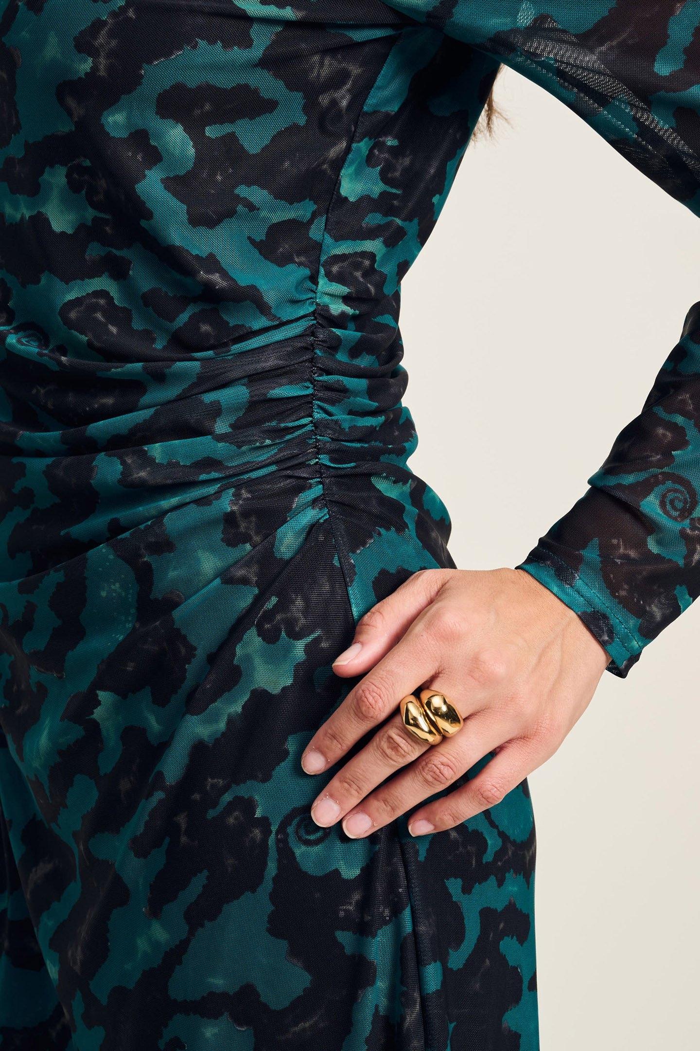 DRESS - CAMO TEAL GREEN MESH 5