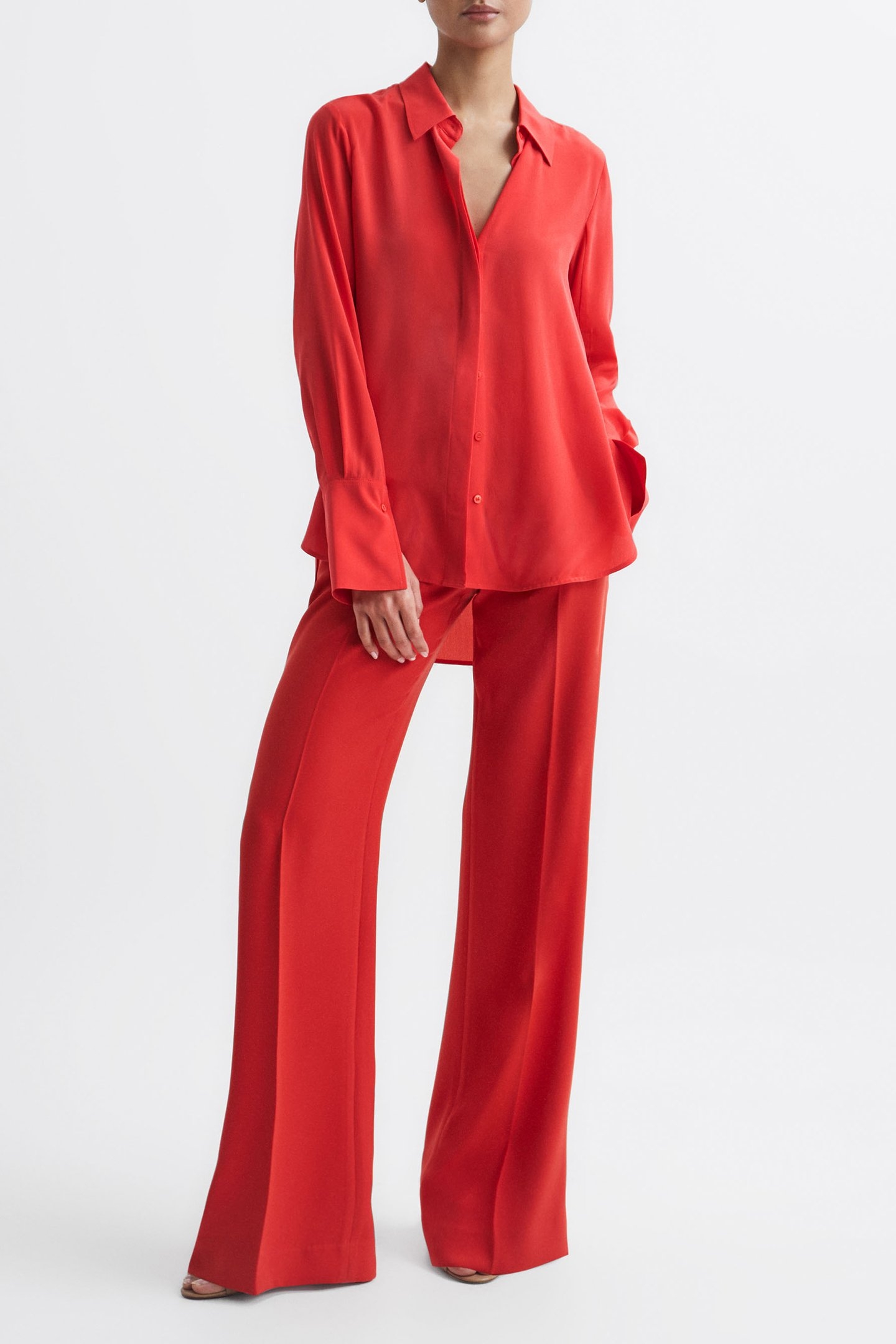 KIA-MATTE SILK SHIRT CORAL 3