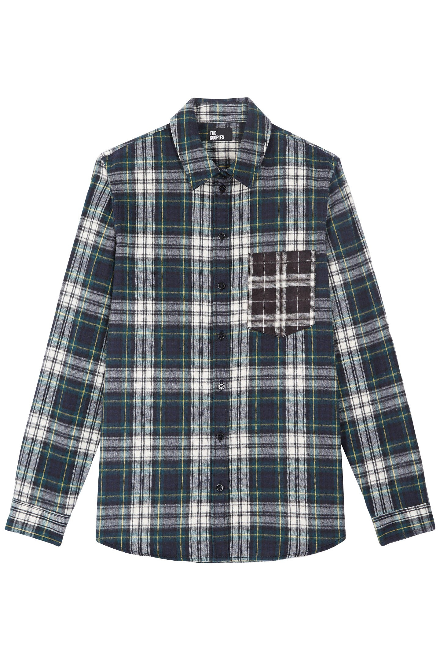 CHECKED SHIRT WITH CONTRASTING POCKETS BOTTLE GREEN 5