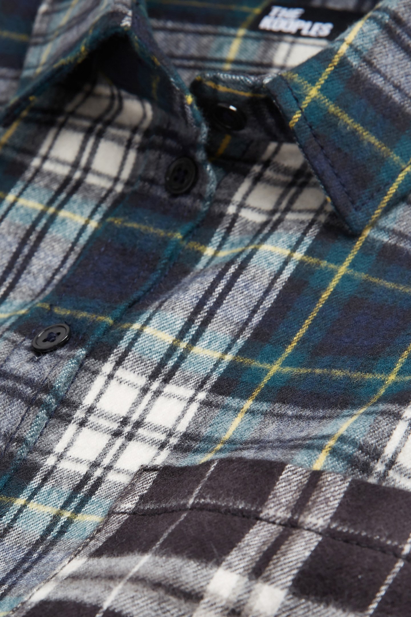 CHECKED SHIRT WITH CONTRASTING POCKETS BOTTLE GREEN 7