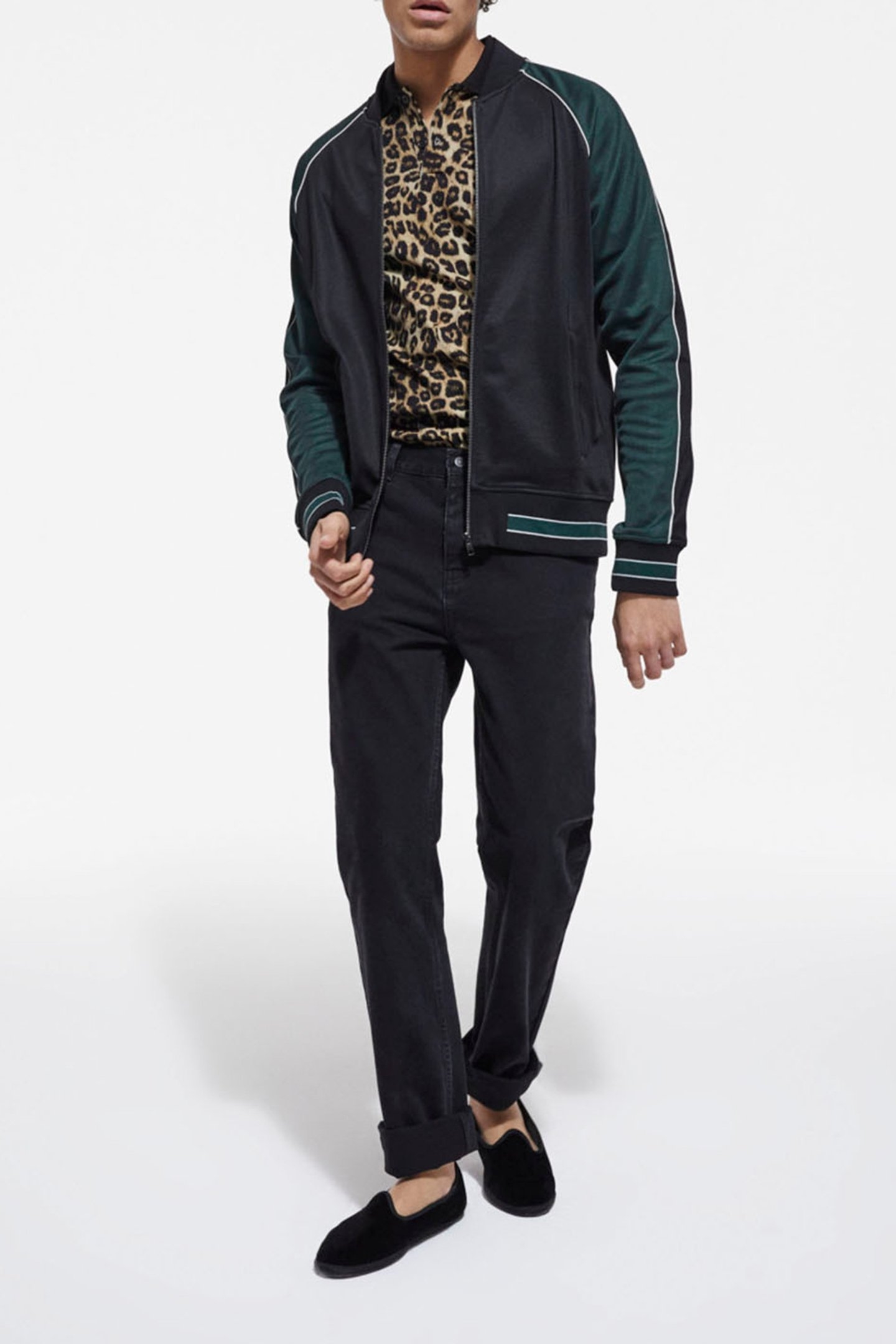 ZIP-UP SWEATSHIRT WITH RAGLAN SLEEVES VERT BOUTEILLE 1