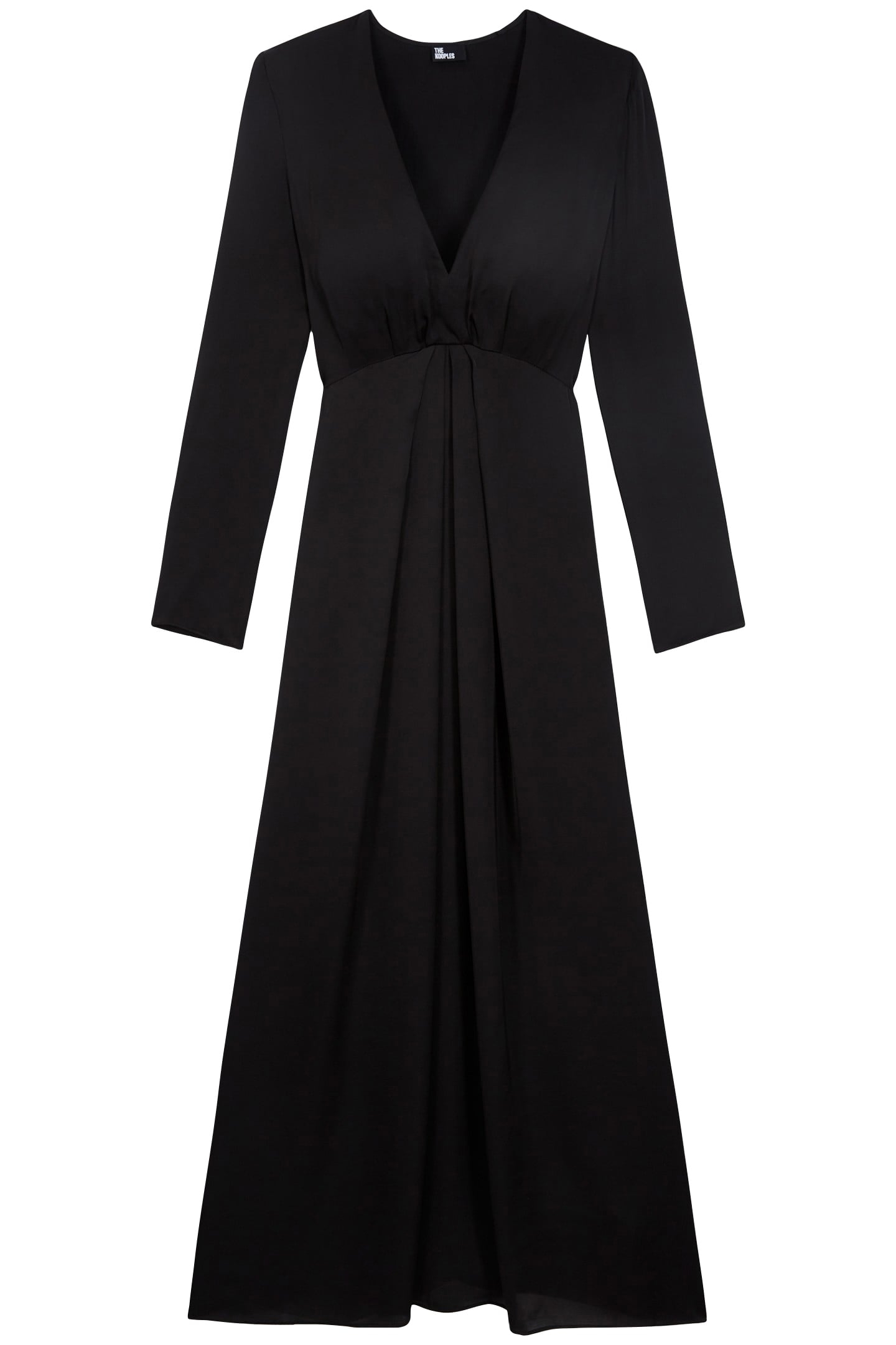 LONG DRESS WITH LONG SLEEVES AND NECKLINE BLACK 3