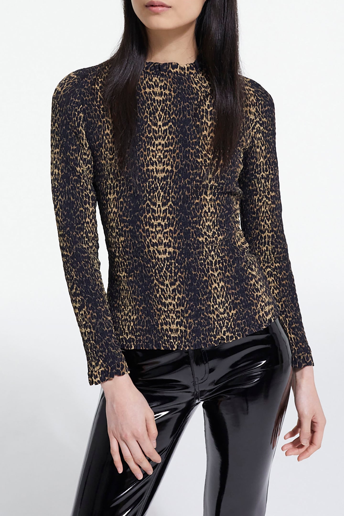 TOP MANCHES LONGUES SMOCK STRIPY LEOPARD 1