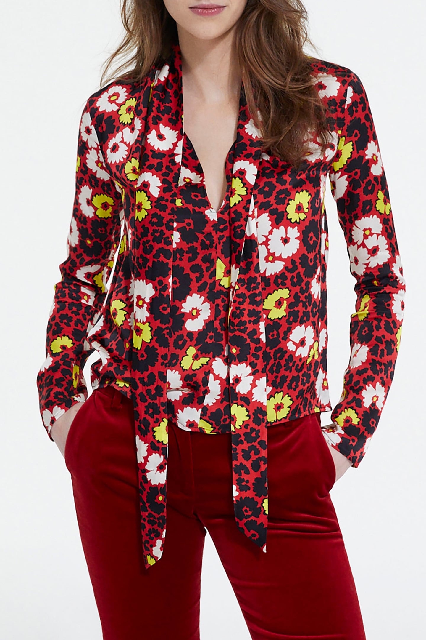 TOP LAVALIERE WILD BLOSSOM RED RED/YELLOW 1