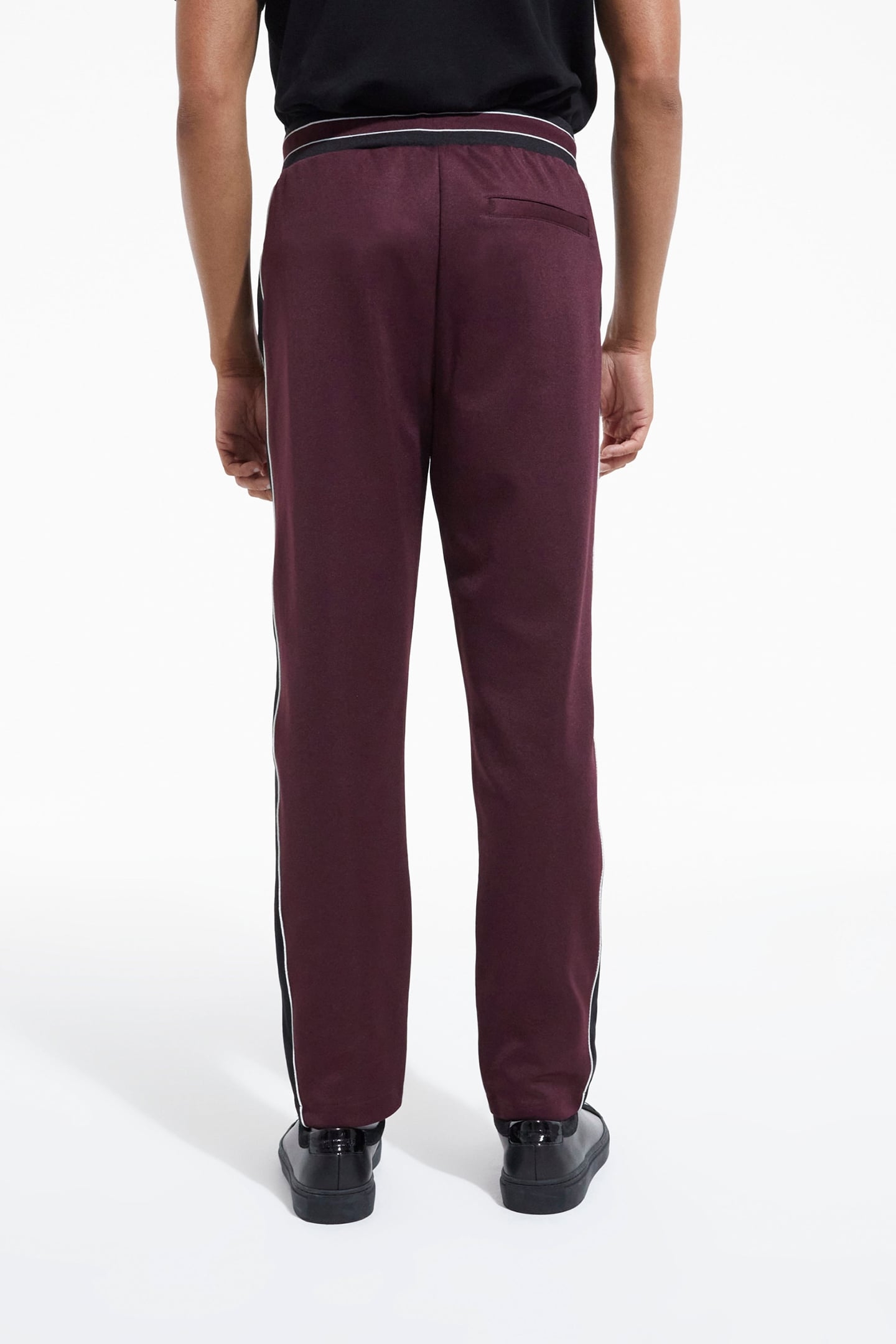 JOGGING JACKETS WITH CONTRASTING STRIPS BURGUNDY 2