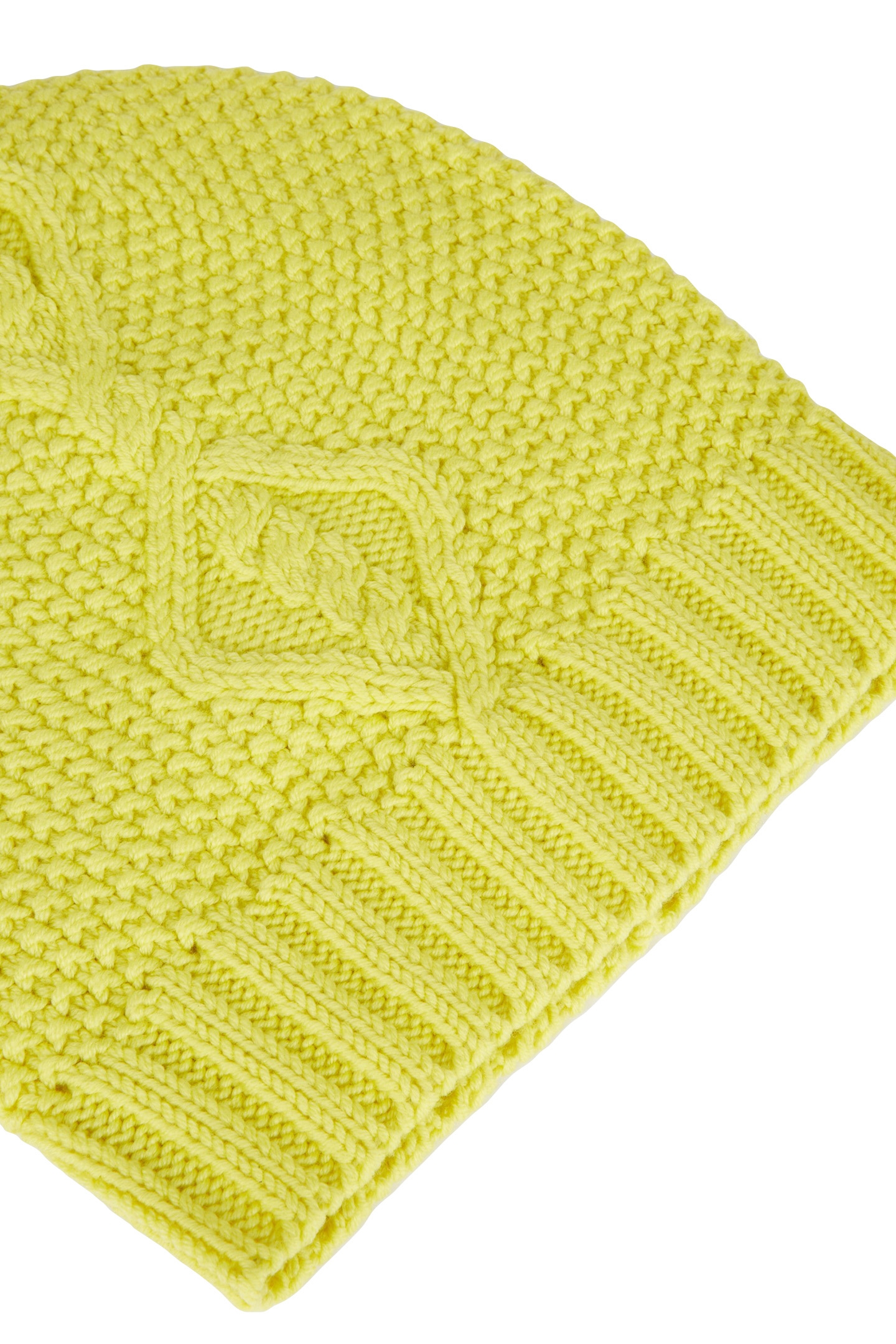CABLE WOOL HAT YELLOW 3