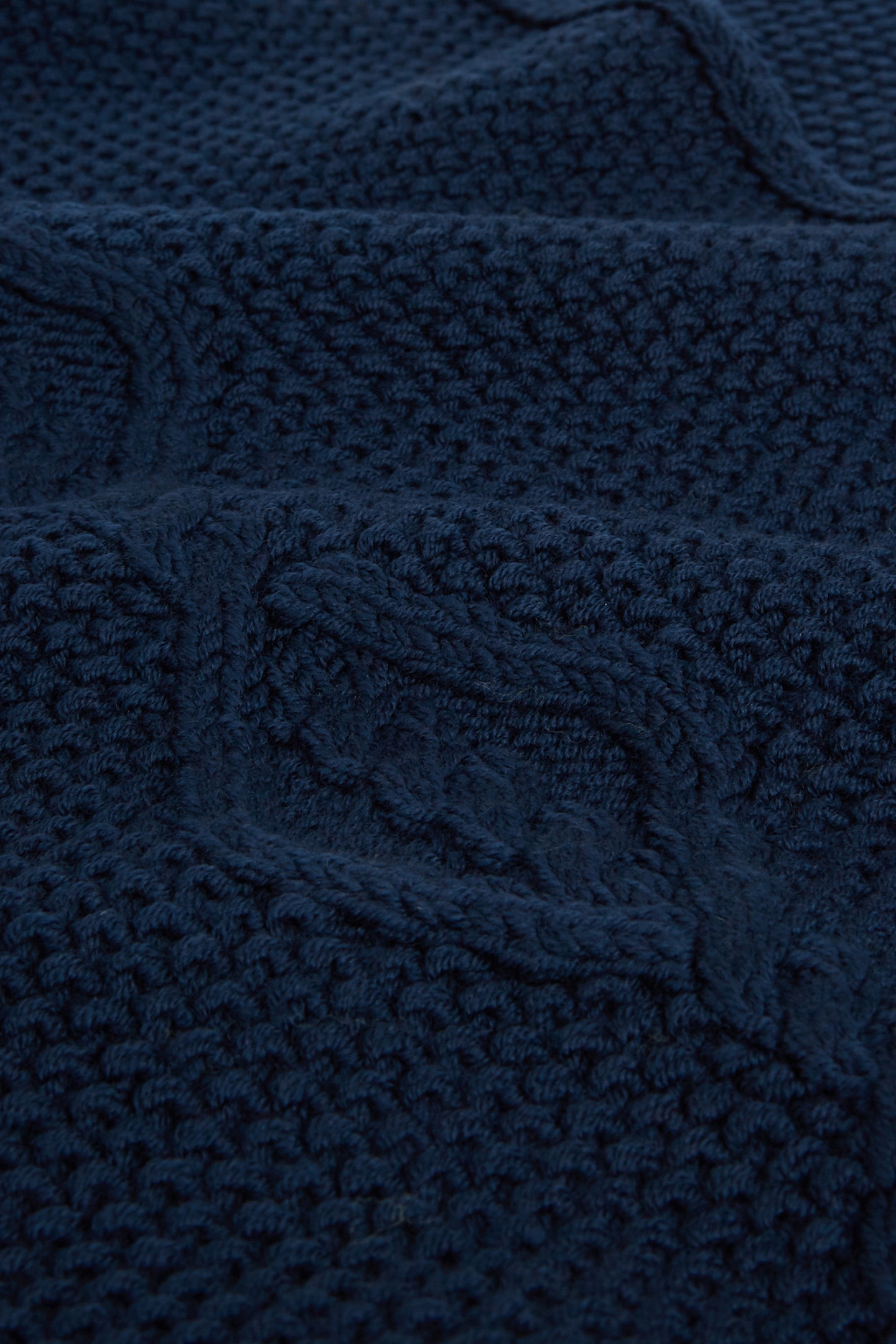 CABLE WOOL SCARF BLUE 4