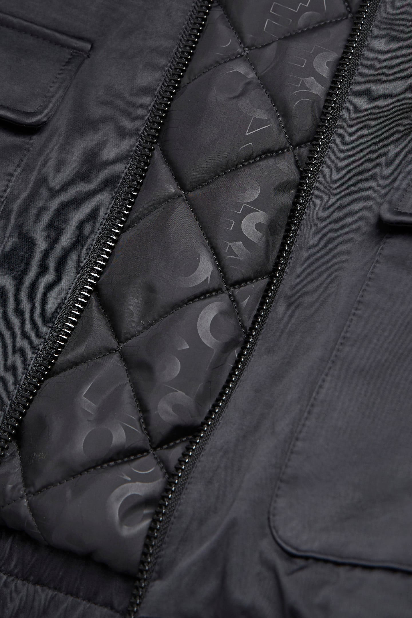 BOMBER BI-MATERIAL SATIN WITH REFLECTIVE DETAILS BLACK 2