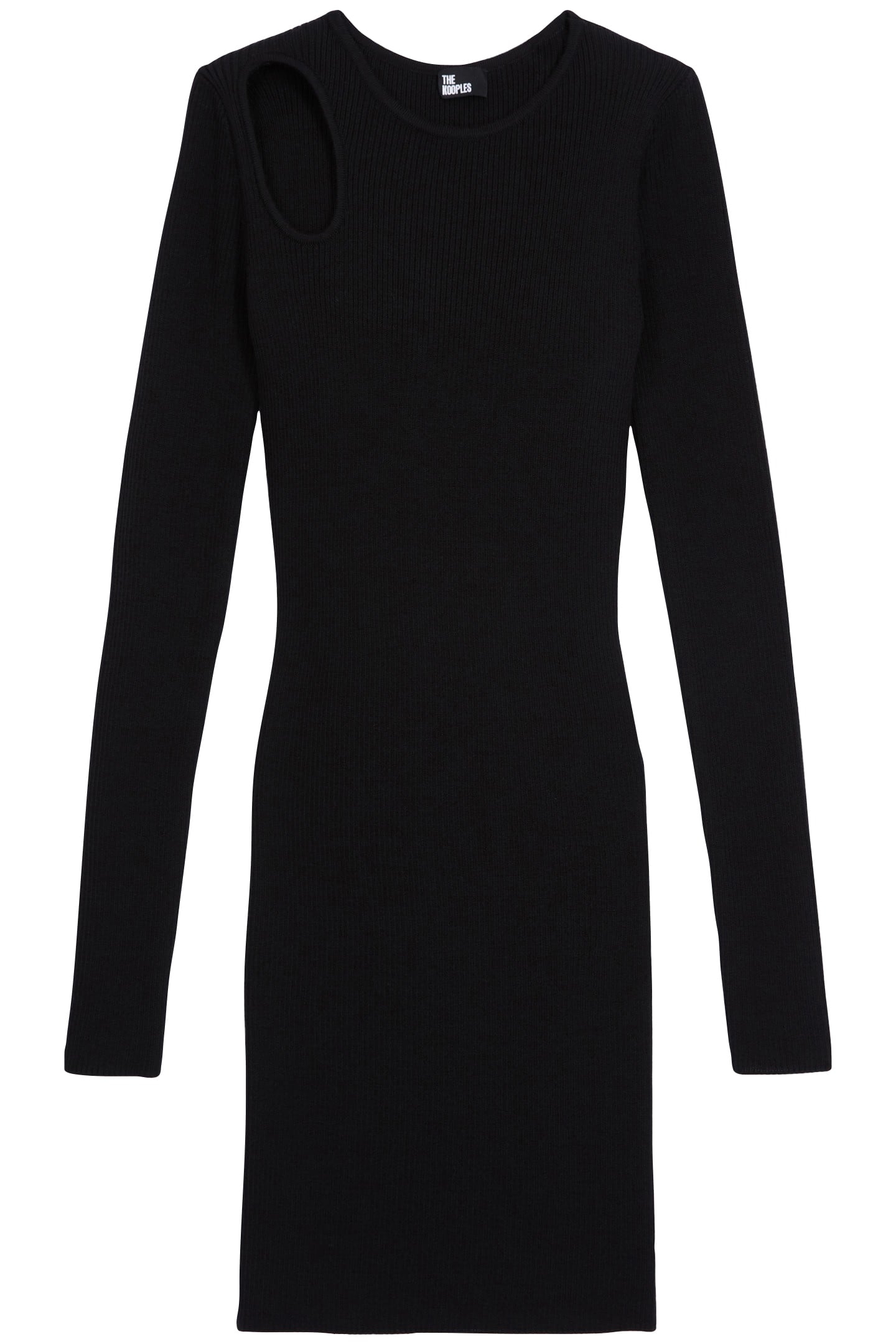 SHORT KNIT DRESS WITH SHOULDER CUTOUT BLACK 1