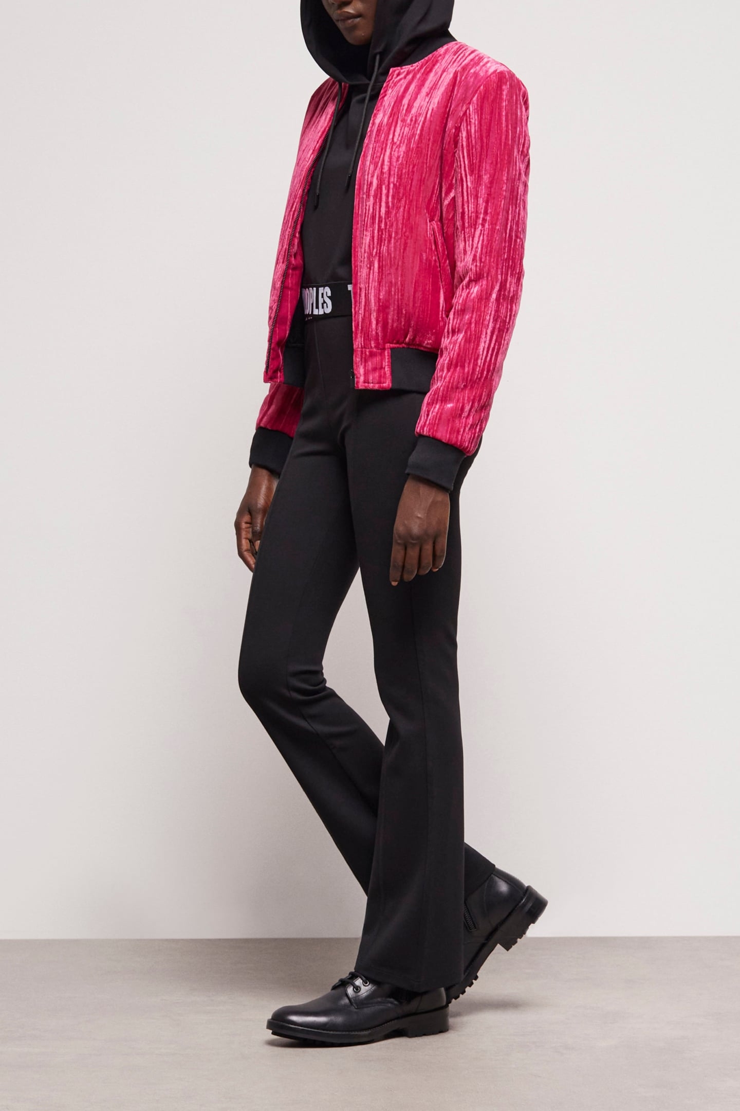 CRINKLE VELVET JACKET PINK 5