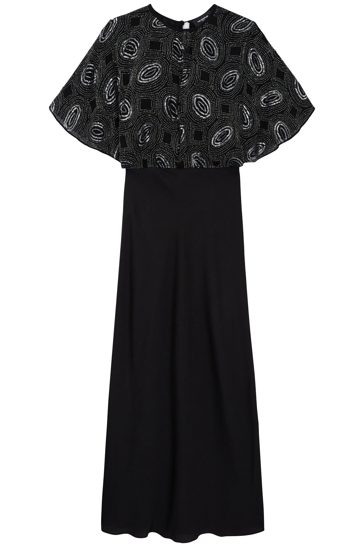 LONG DRESS WITH SHORT SLEEVES AND EMBROIDERY BLACK 1