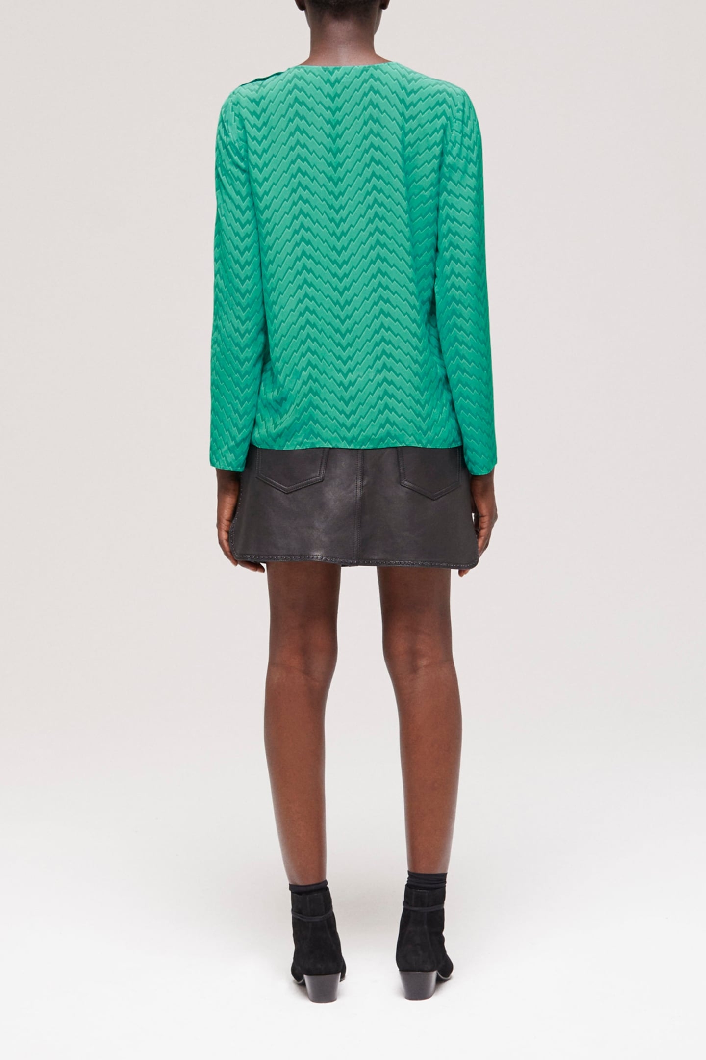 TOP SLEEVES LONGUES PRINT ZIG ZAG GREEN 2