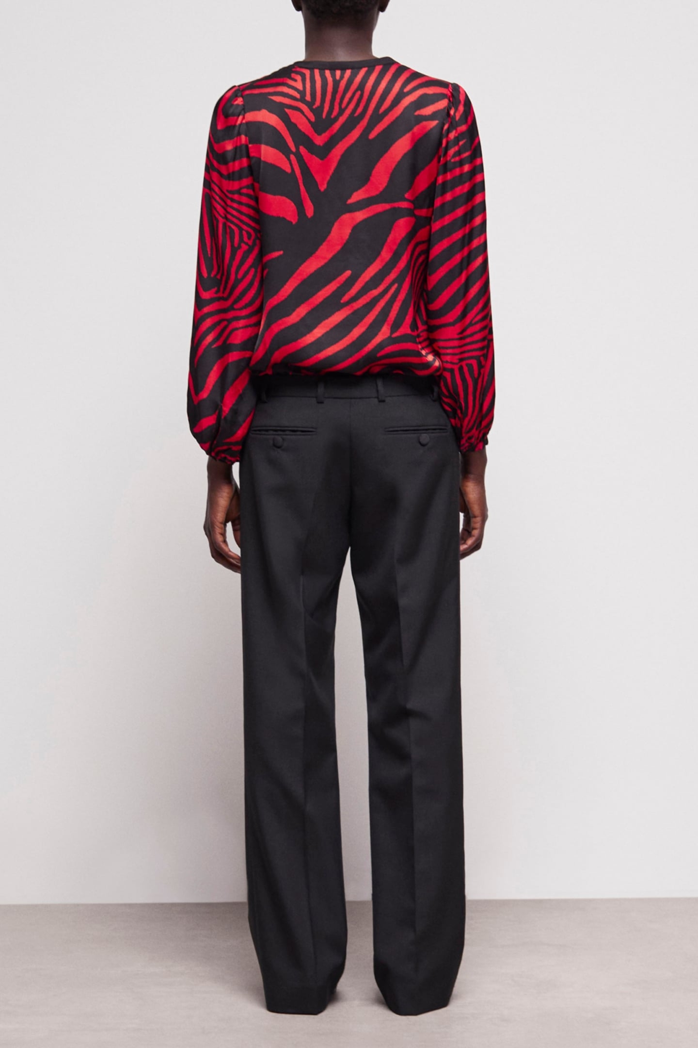 SUIT FIT PANTS MOIRE RIB FABRIC BLACK 2