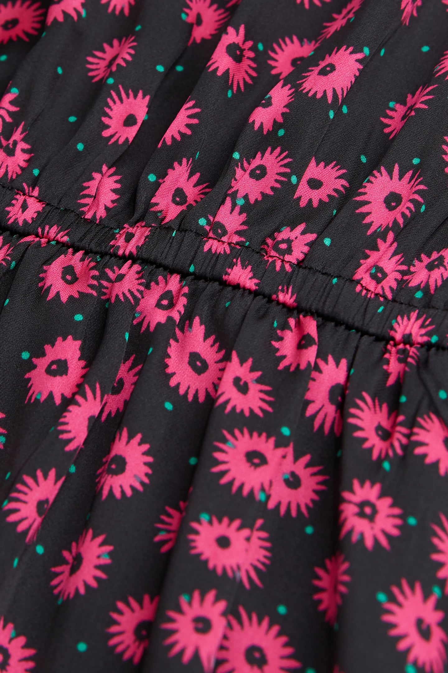 ONE SHOULDER SHORT DRESS PRINT DAISY DOTS PINK 7