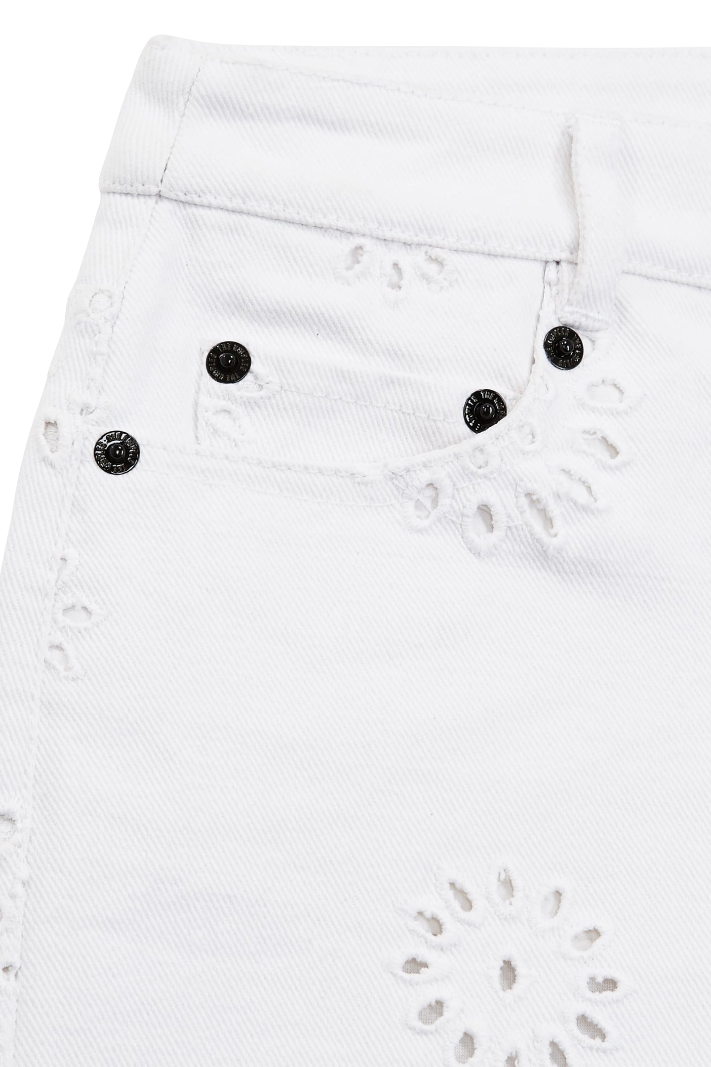 DENIM SHORTS WITH ENGLISH EMBROIDERY WHITE 7