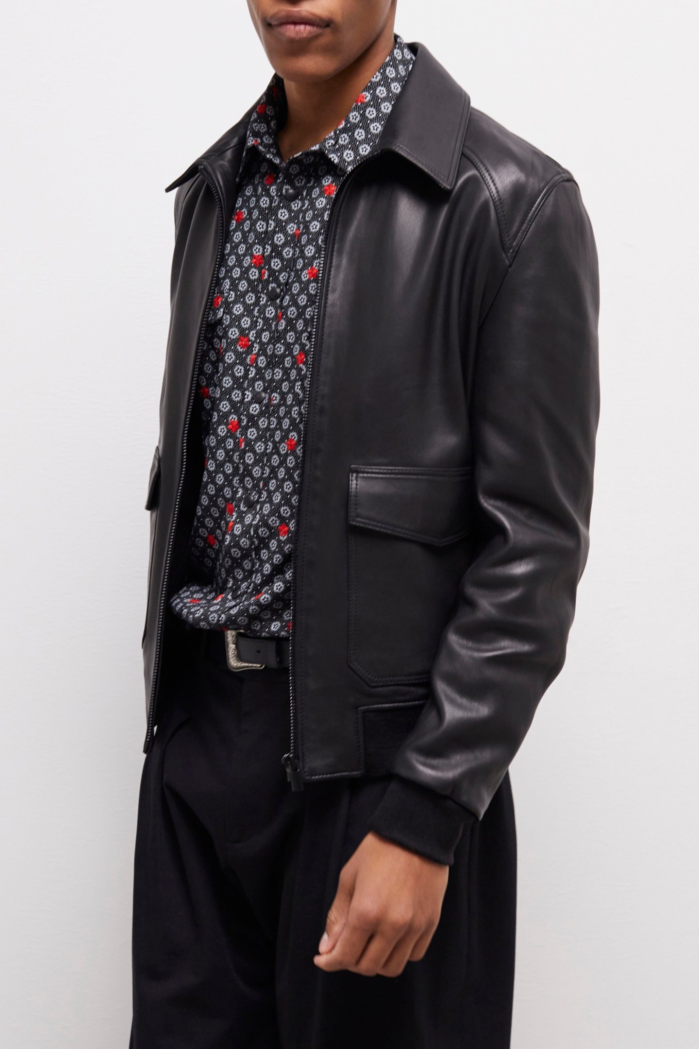 COWBOY SHIRT PRINTED WITH BLACK POLKA DOTS BLACK 4