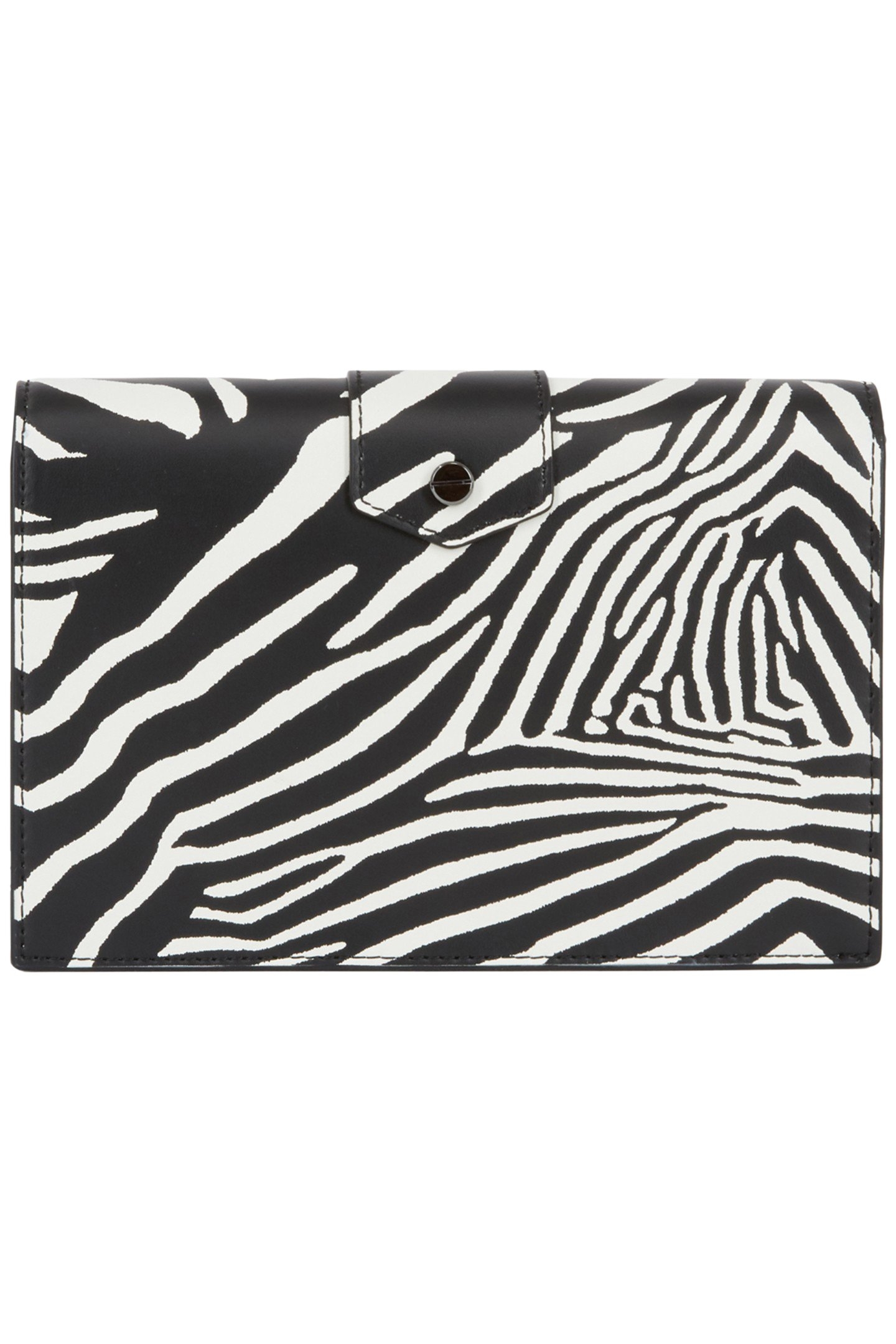 EMILY MEDIUM ZEBRA PRINT POUCH BLACK/WHITE 2