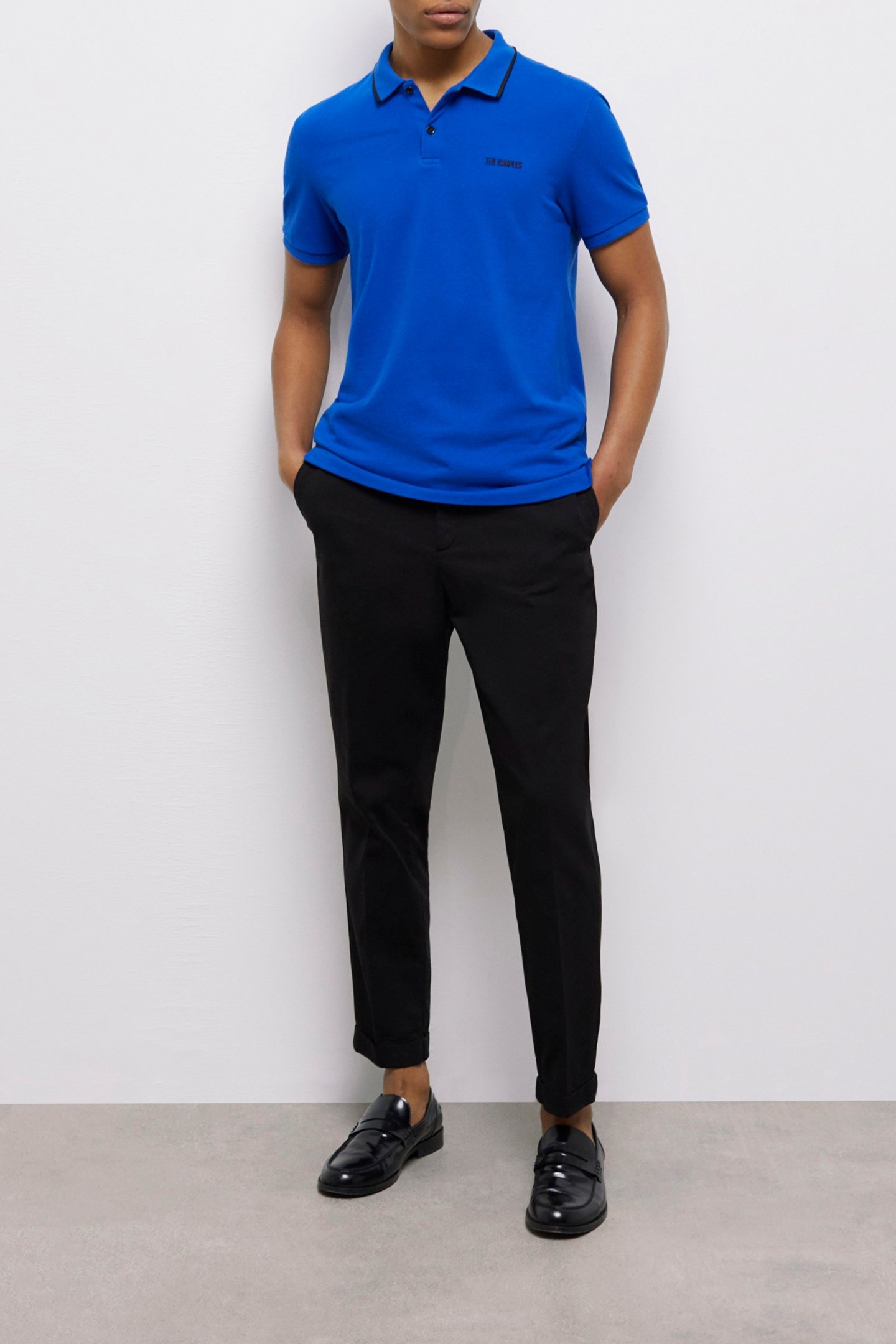 STRAIGHT PANTS WITH SEMI-ELASTICATED WAISTBAND BLACK 4