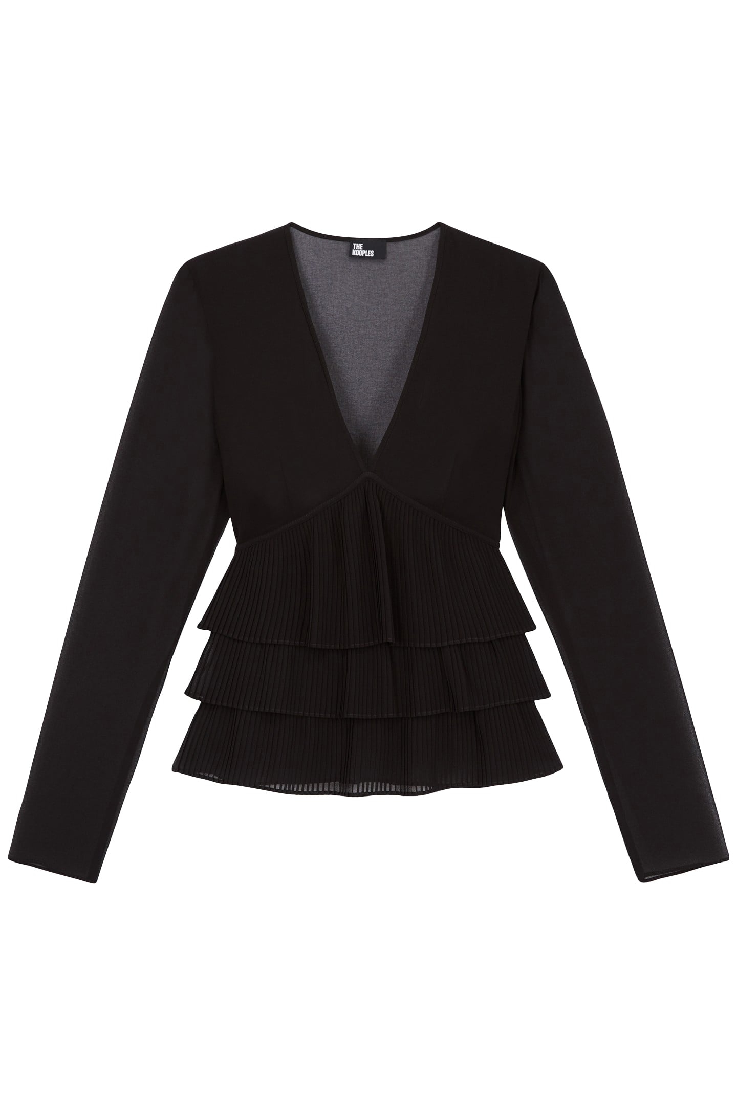 LONG-SLEEVED TOP WITH A V-NECK BLACK 4